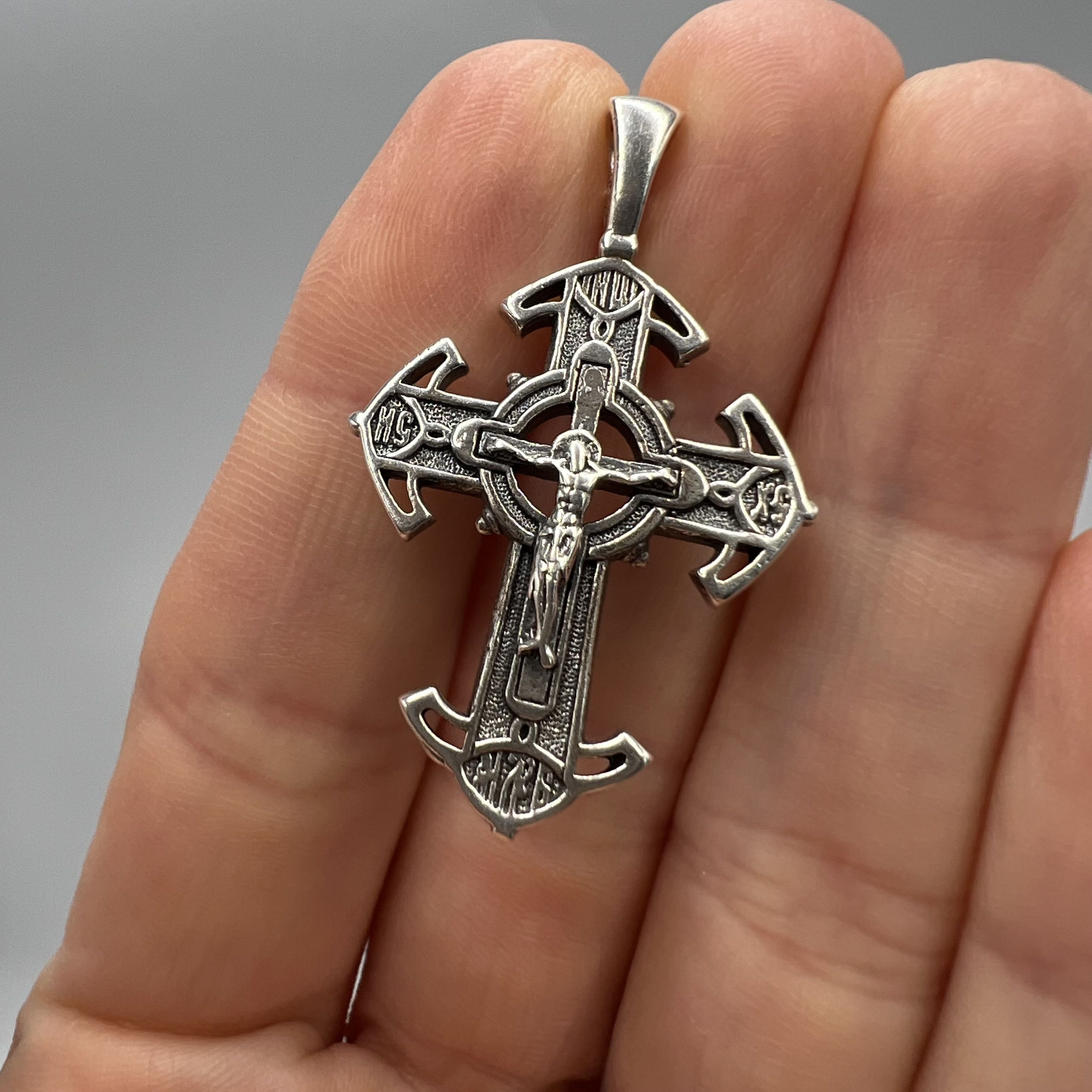 Vintage Pendant Icon Cross Jewelry Sterling Silver 5.86gr