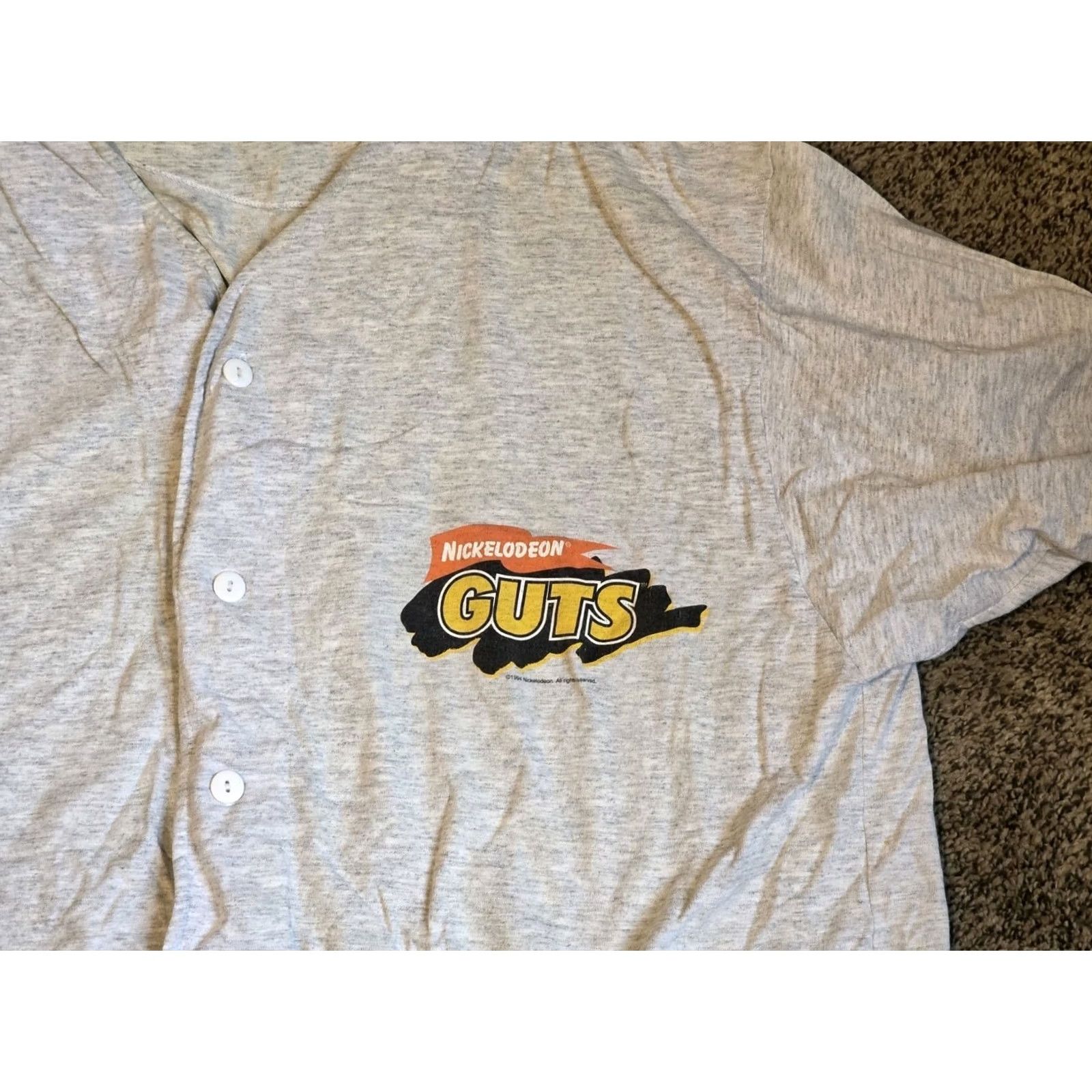 Nickelodeon VINTAGE Nickelodeon Guts "Do you Have It" Baseball Tee 2XL White Mens 90s Shirt Size US XXL / EU 58 / 5 - 2 Thumbnail
