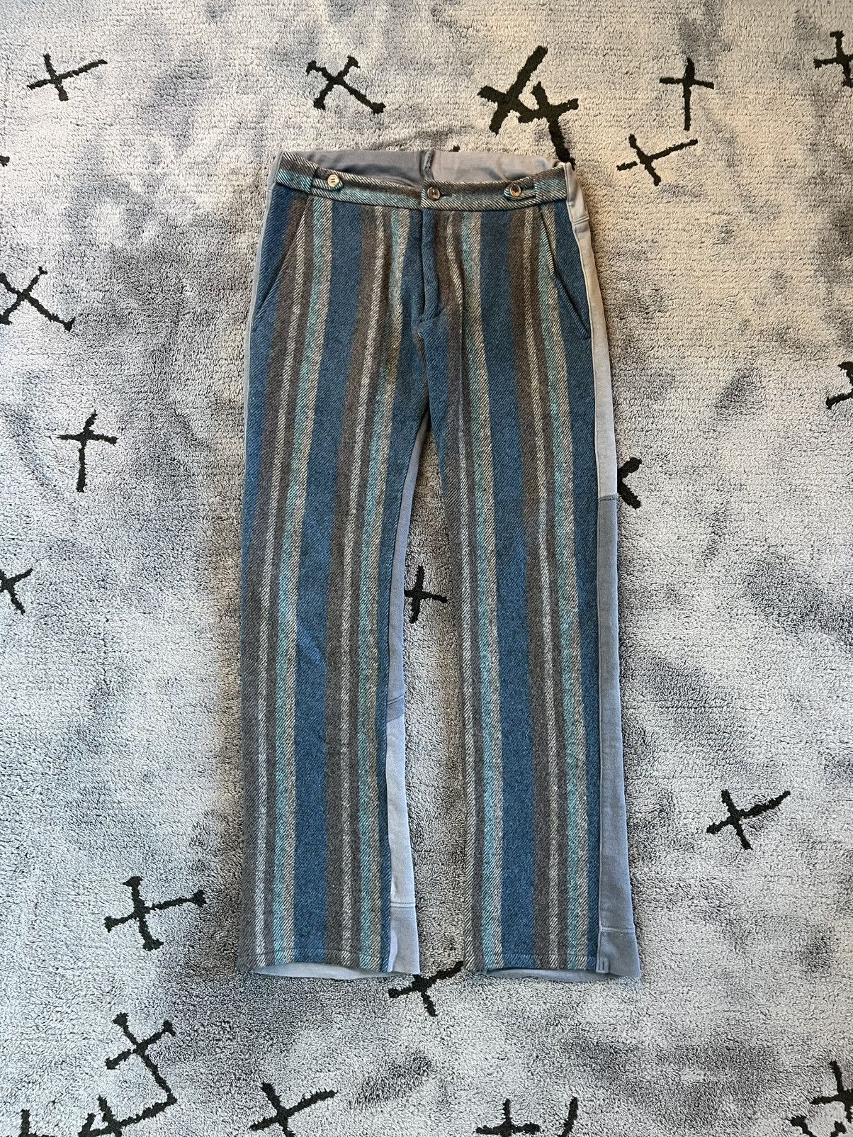 Undercover AW03 Paper Doll Hybrid Striped Wool Pants Size US 32 / EU 48 - 5 Thumbnail