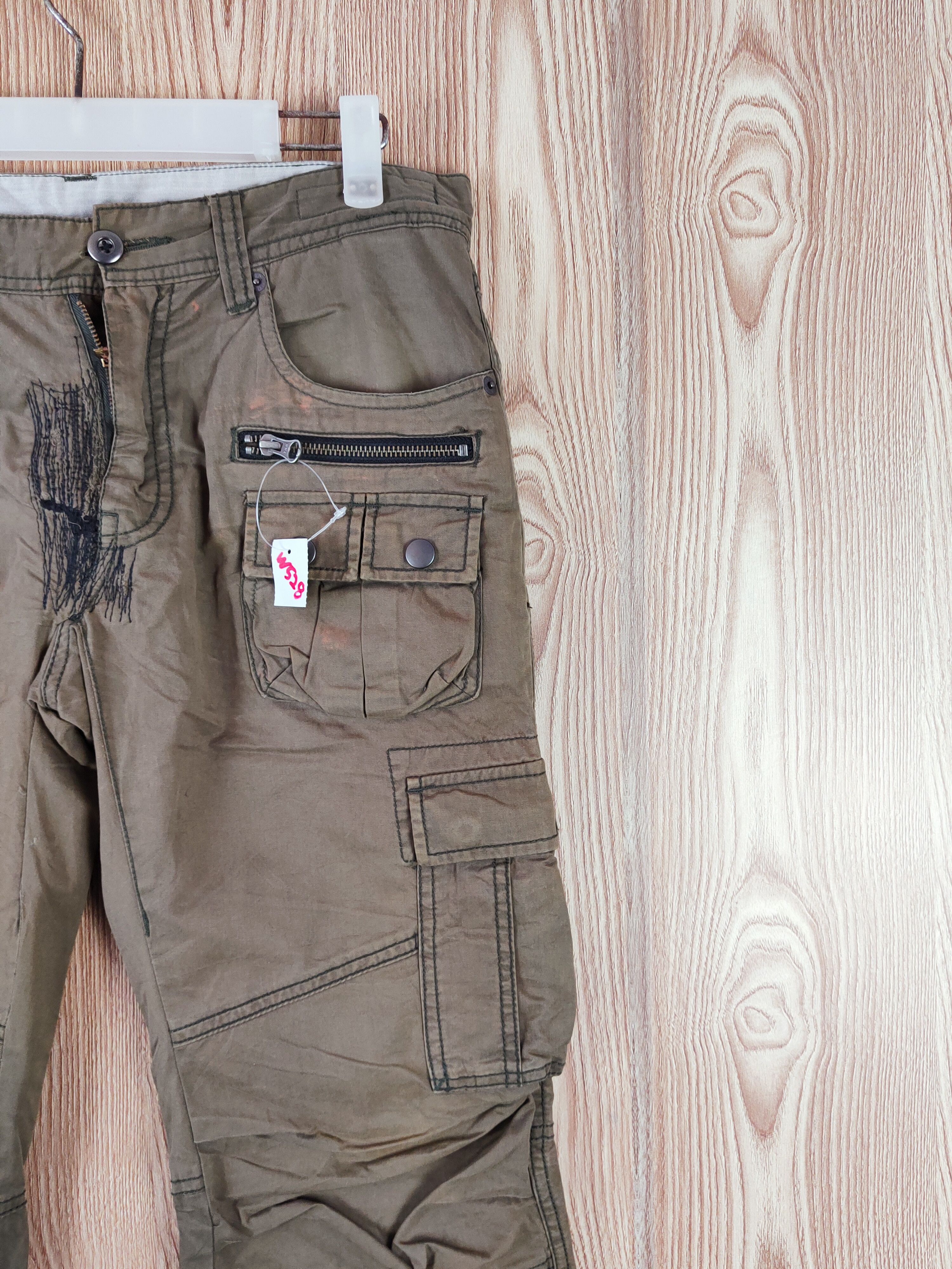 Japanese Brand DL Destrad Khaki Multipocket Tactical Cargo Pants #W528 Size US 31 - 7 Thumbnail