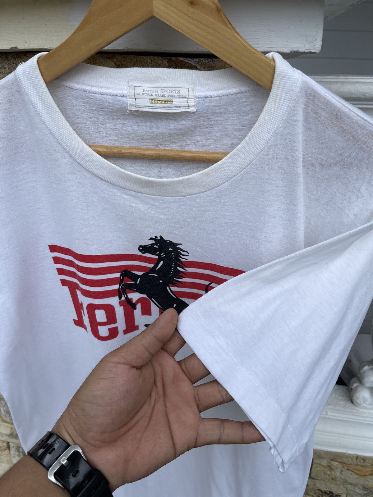 Ferrari × Formula 1 × Vintage Last Drop🔥Vtg 70s/80s Ferarri F-1 World Grand Prix Team Tee Size US M / EU 48-50 / 2 - 6 Thumbnail