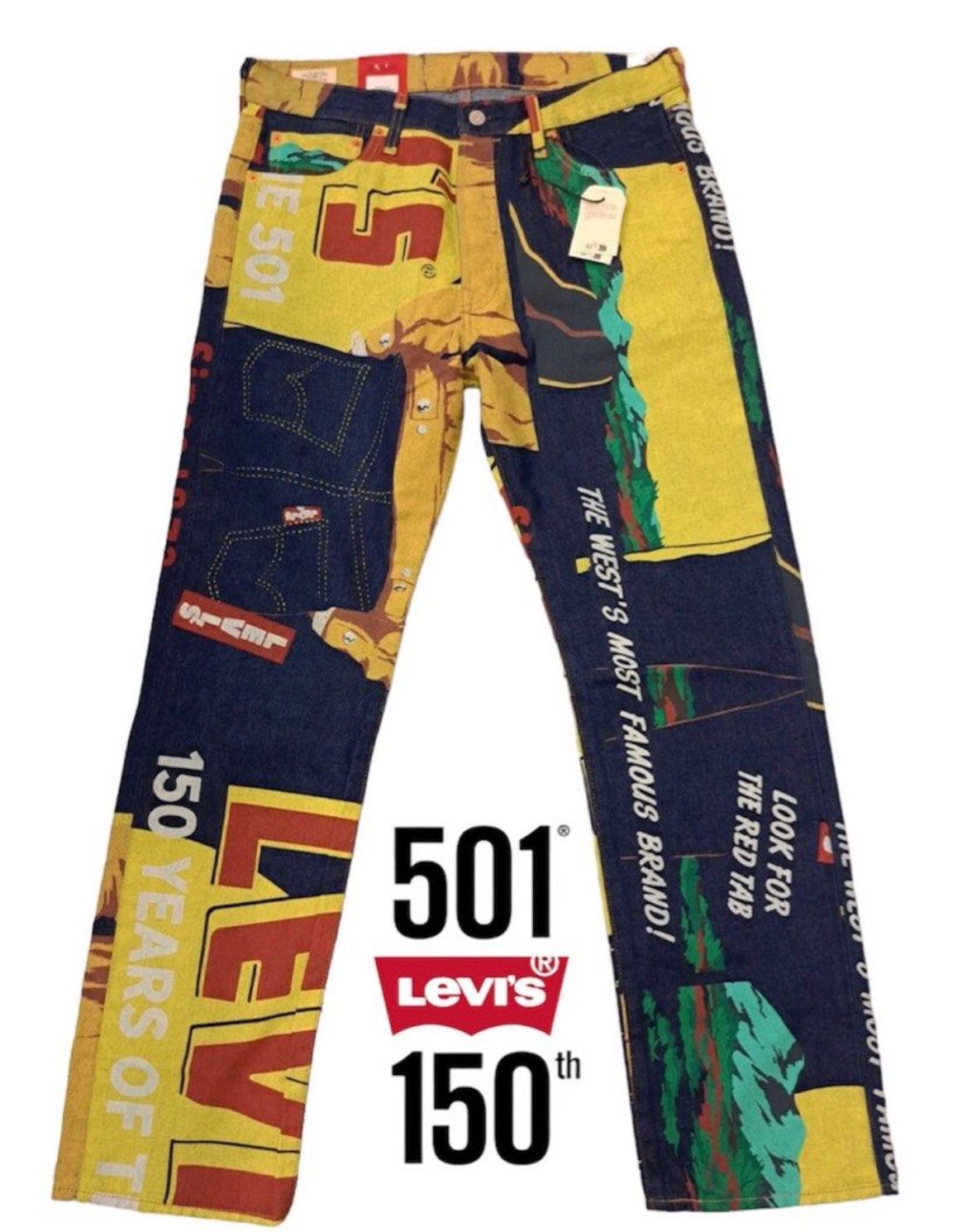Levi's rare levis all overprint Banner 150th anniversary Size US 34 / EU 50 - 1 Thumbnail