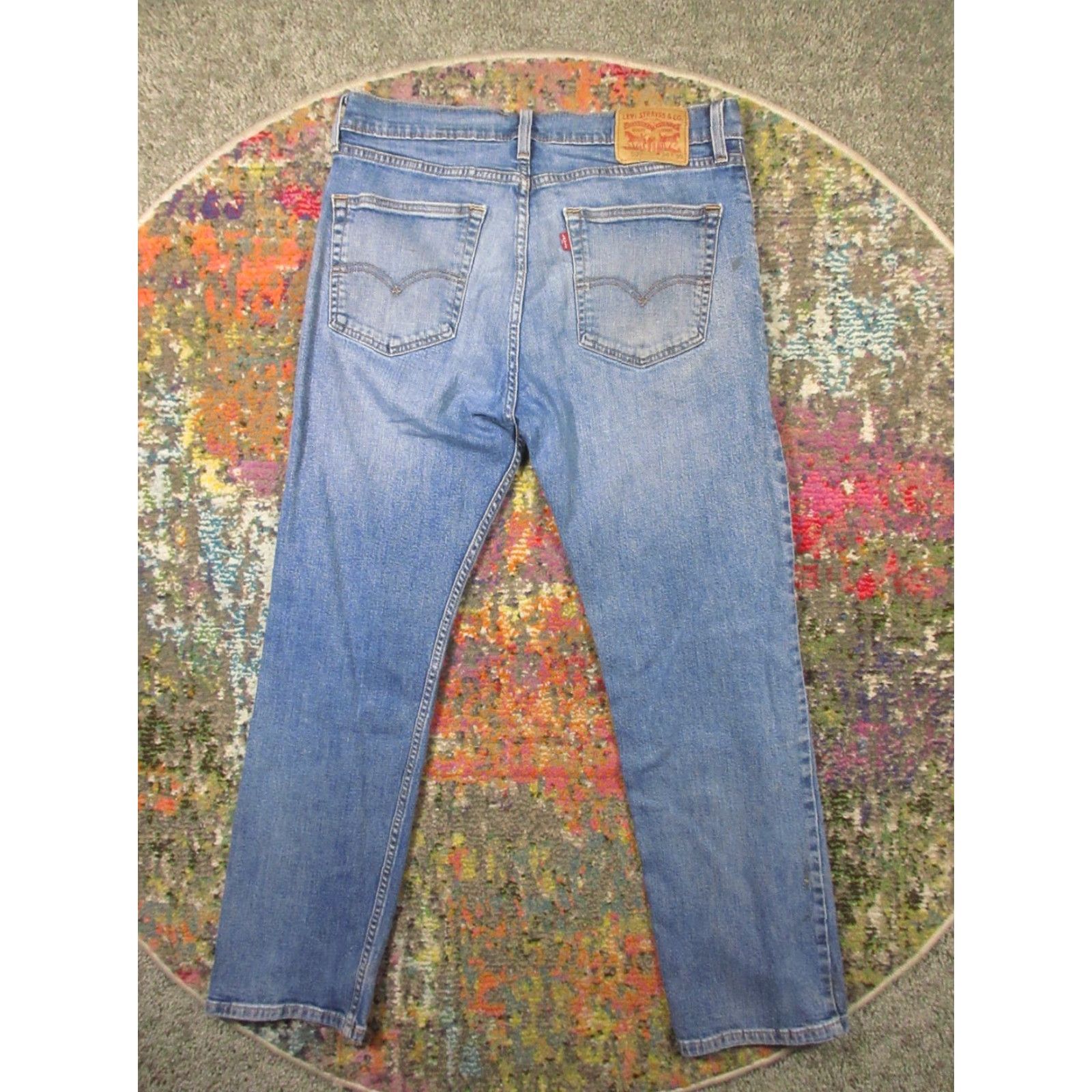 Levi's Levi's 505 Jeans 34x30 Blue Stretch Denim Regular Fit Straight Leg Men Size US 34 / EU 50 - 2 Thumbnail