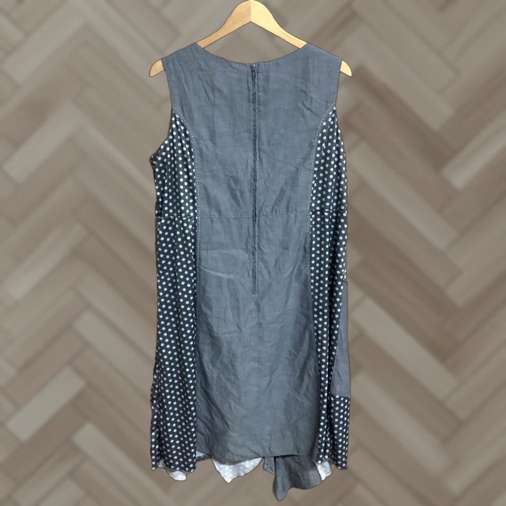 Vintage Taillissime Dress Women 18W Gray Polka Dot Polyester Blend Shirt Dress Long Sleeve Round Neck 18 Womens Size XXL / US 16-18 / IT 52-54 - 1 Thumbnail