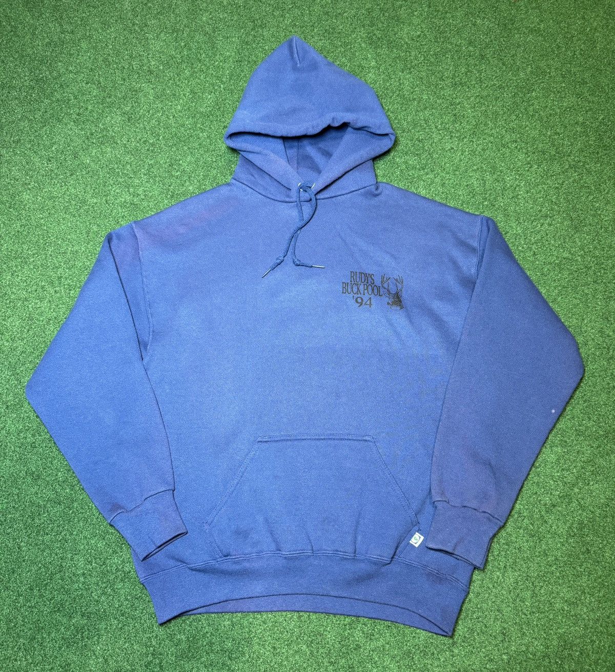 Tultex × Vintage Vintage 90s Rudy’s Buck Pool 1994 Hunting Minimalist Hoodie Size US L / EU 52-54 / 3 - 1 Thumbnail
