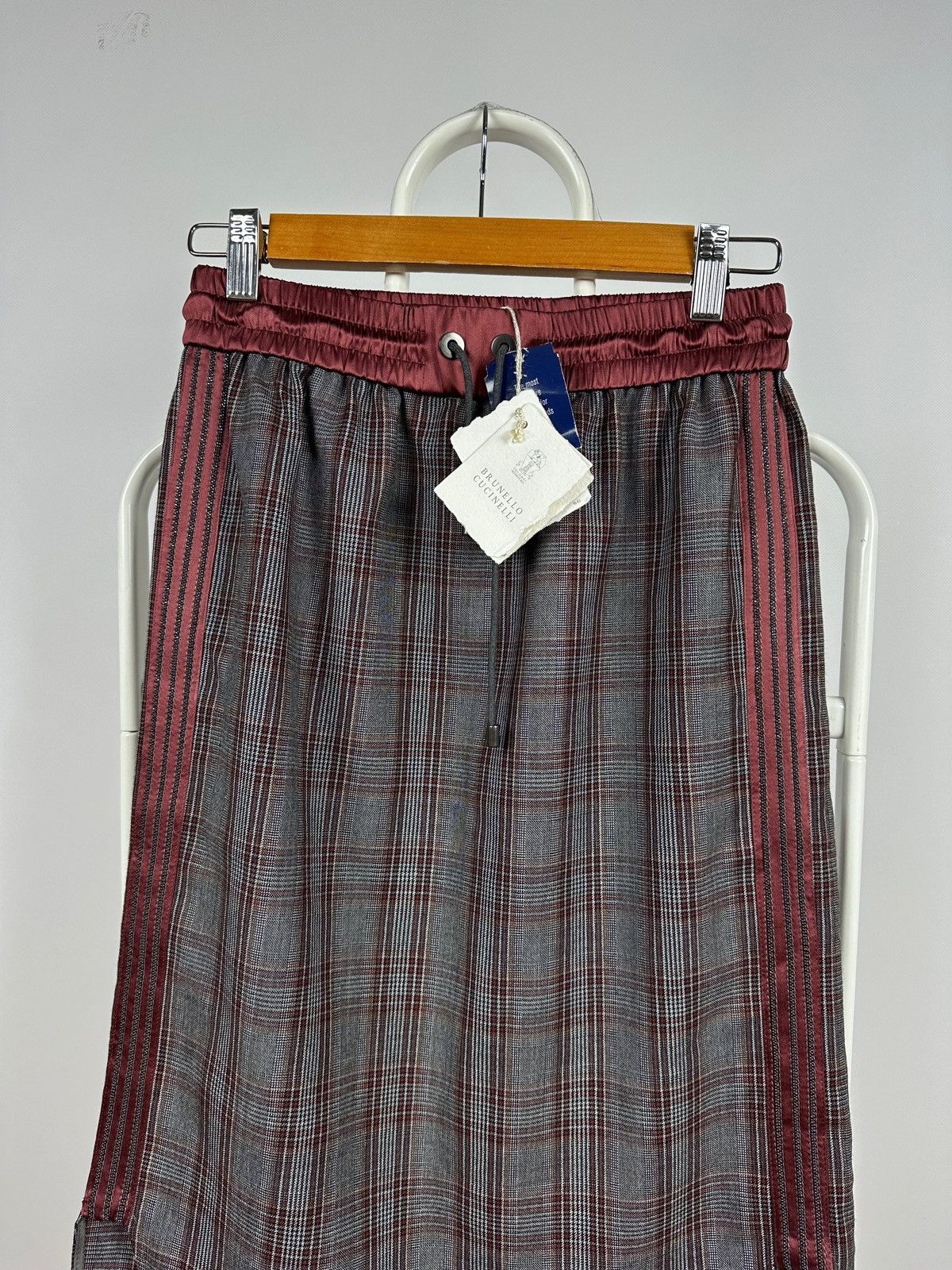 Brunello Cucinelli NWT! Brunello Cucinelli Wool/Silk Checkered Midi Skirt Size 26" / US 2 / IT 38 - 7 Thumbnail