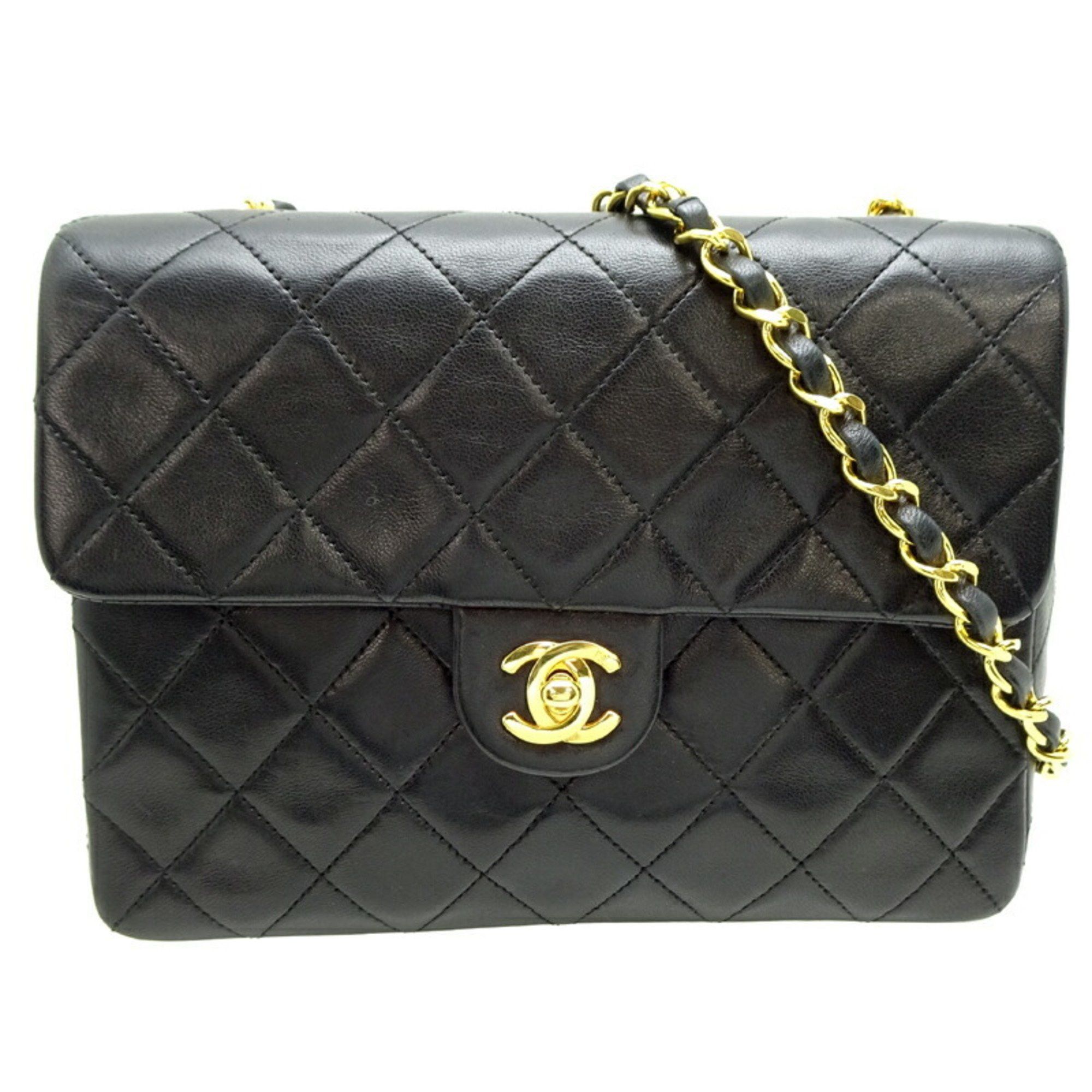 Chanel Matelasse 20 Chain Shoulder Women's Bag A69900 Lambskin Black