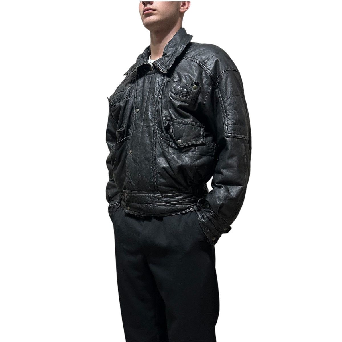 Vintage LGB Leather Jacket Archival Y2K Moto Distressed