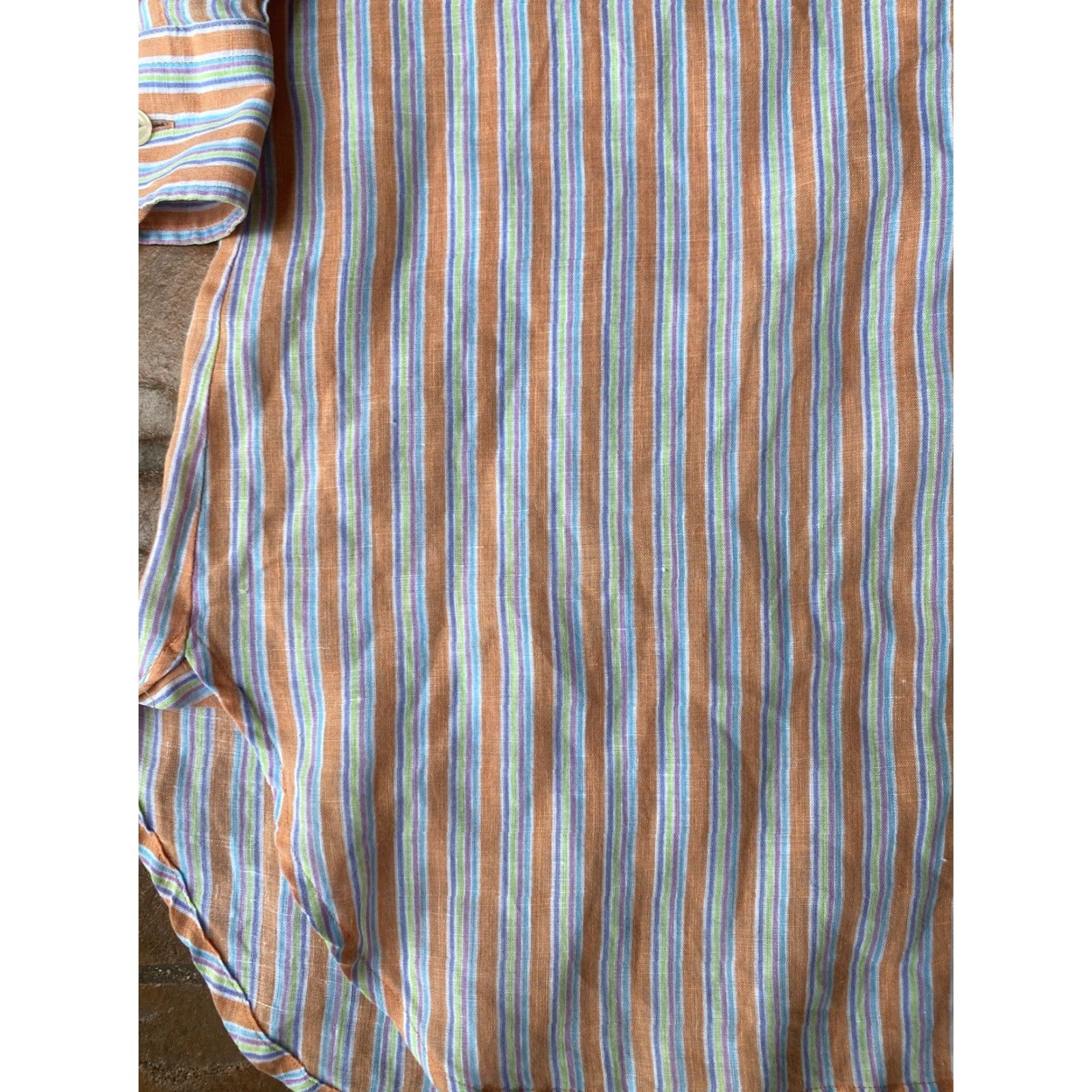 Ralph Lauren VINTAGE Lauren Jeans Co. Linen Striped Long Sleeve Button Shirt Women’s Large Size L / US 10 / IT 46 - 5 Thumbnail