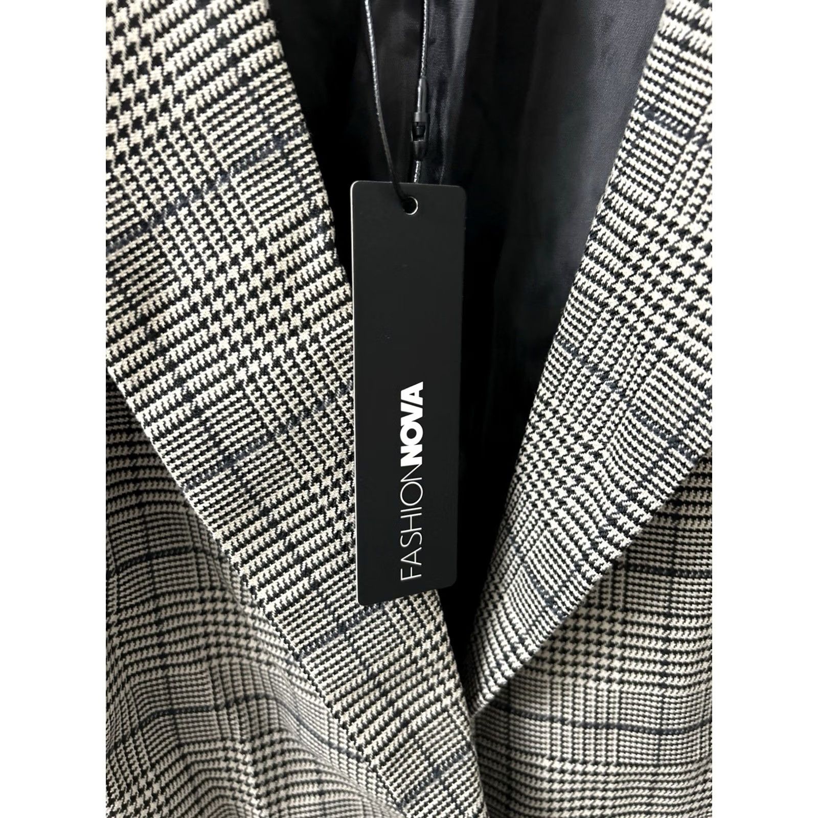 Fashion Nova VINTAGE? No — Fashion Nova Blazer Jacket Womens 2X Gray Plaid Houndstooth Cropped Notch Lapel Window 0 Size XXL / US 16-18 / IT 52-54 - 4 Thumbnail
