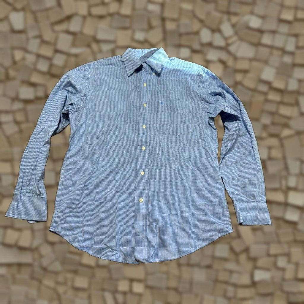 Izod IZOD Shirt Mens Medium Blue Striped Long Sleeve Button Up Collared Size US M / EU 48-50 / 2 - 1 Thumbnail