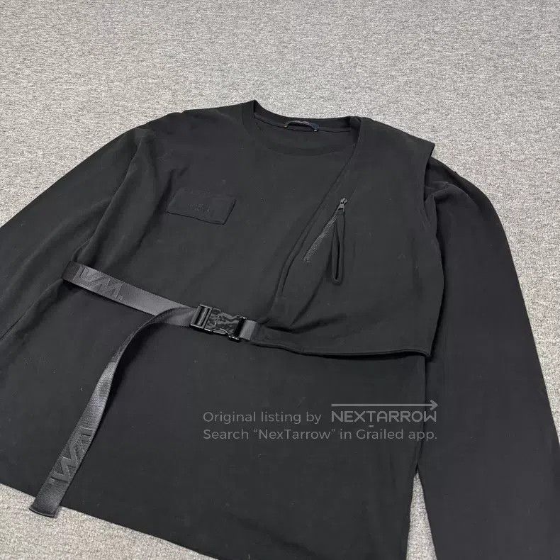 Louis Vuitton Louis Vuitton Black Asymmetric Stacked Pocket Belted Long Size US XL / EU 56 / 4 - 3 Thumbnail