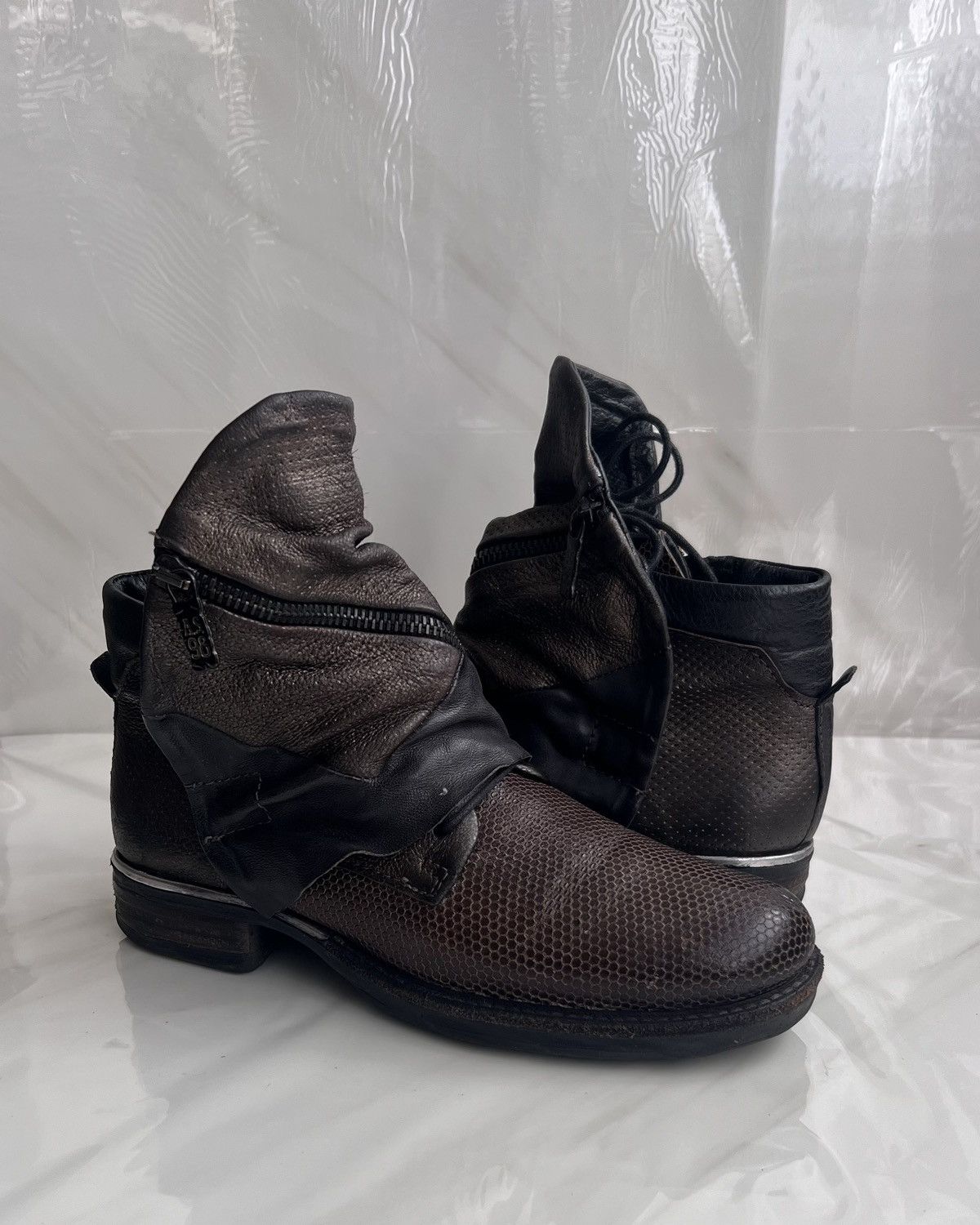A.S.98 As 98 Airstep Zipper Boho Biker brown distressed boot Size US 8 / IT 38 - 12 Thumbnail