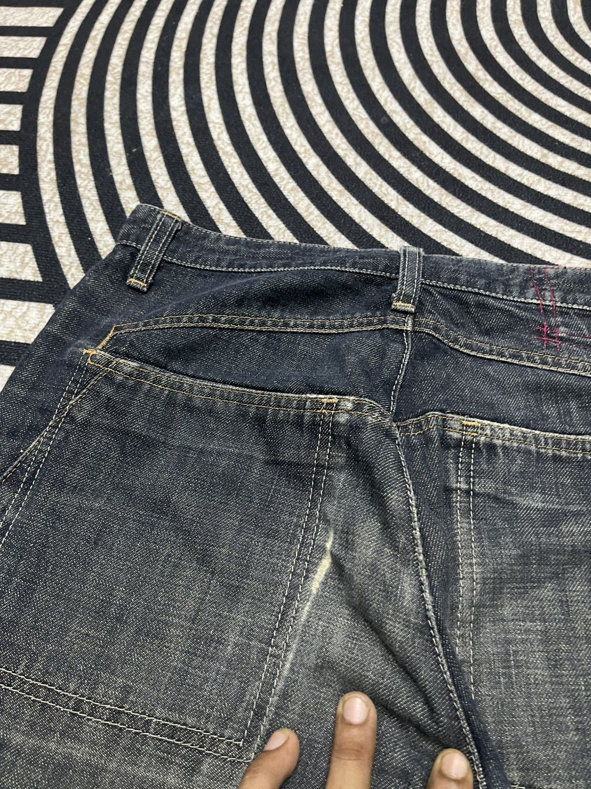 Marithe + Francois Girbaud 2000s MARITHE FRANCOIS GIRBAUD CURVED SIDEBONE JEANS RARE Size US 31 - 18 Thumbnail