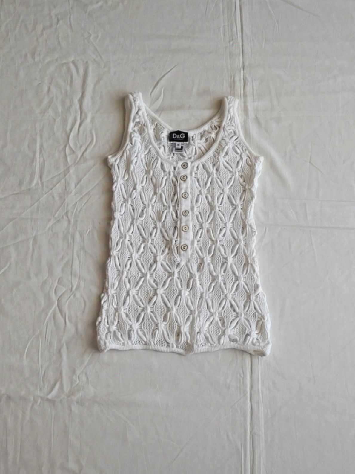 Dolce & Gabbana Early 2000s D&G openwork tank top Size S / US 4 / IT 40 - 1 Thumbnail