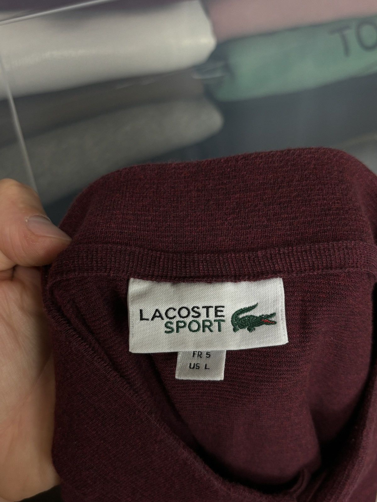 Designer × Lacoste Lacoste Burgundy Polo Shirt Size US L / EU 52-54 / 3 - 5 Thumbnail