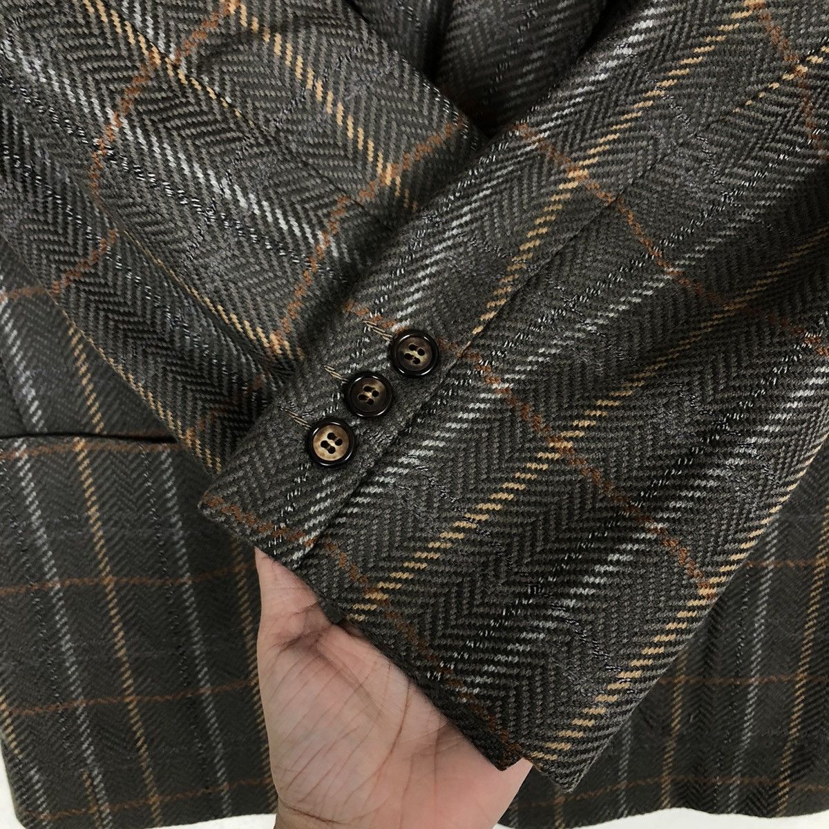 Japanese Brand VINTAGE DOUBLE BREAST COAT JACKET TARTAN DESIGN LANVIN PARIS Size US M / EU 48-50 / 2 - 11 Thumbnail