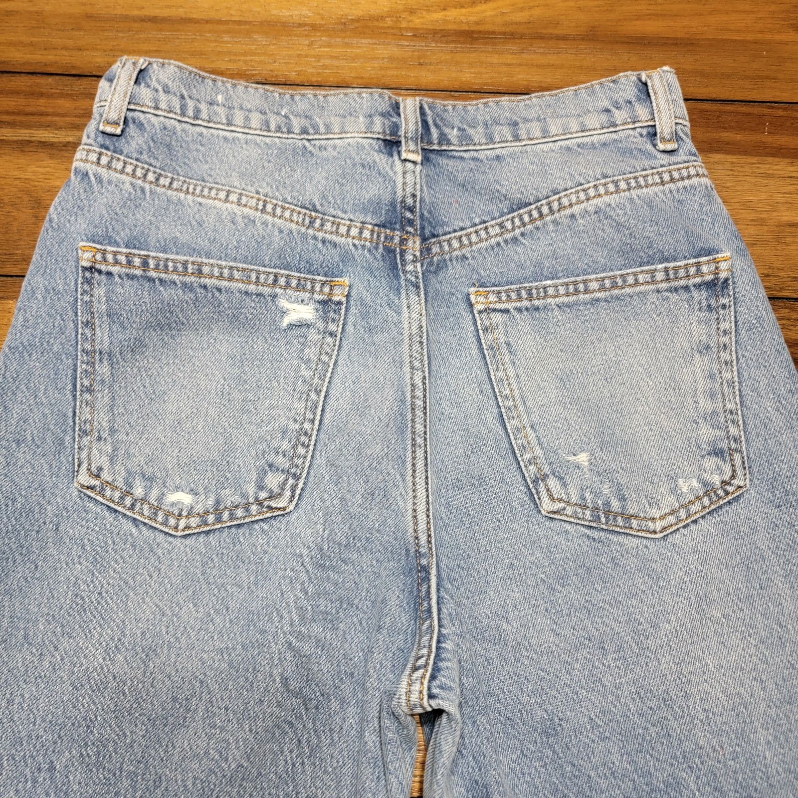 Zara Zara 90's Full Length Straight Denim Jeans w/ Raw Hem - 6 Size 28" / US 6 / IT 42 - 4 Thumbnail