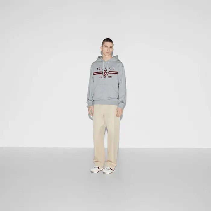 Gucci oc11z0226 Printed Cotton Jersey Hooded Sweatshirt Gray Size US L / EU 52-54 / 3 - 2 Thumbnail