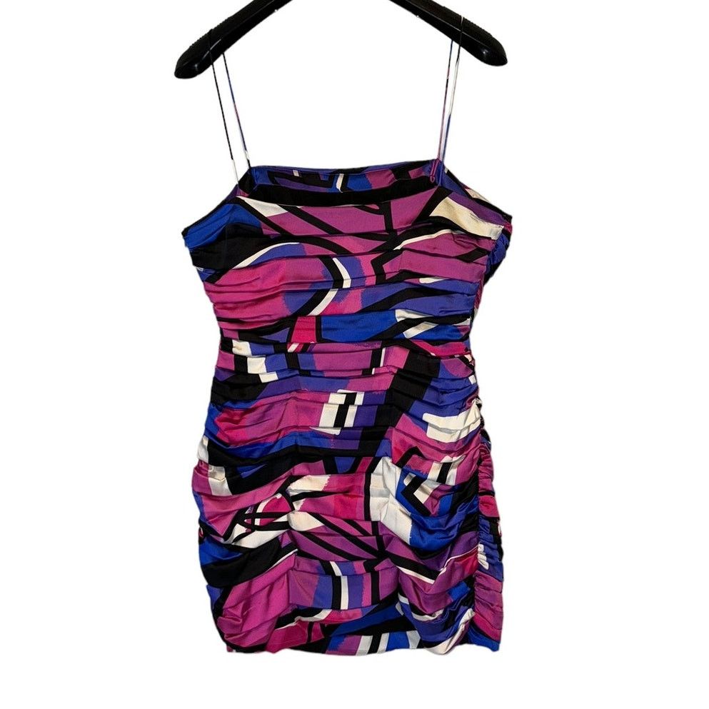 Retrofete Retrofete Elsie Graffiti Pleated Micro Mini Dress Multi Sz M Size M / US 6-8 / IT 42-44 - 2 Thumbnail