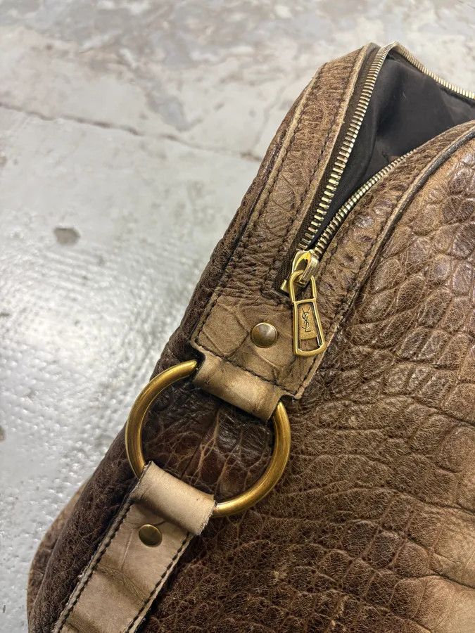 Yves Saint Laurent Yves Saint Laurent Easy Muse Crocodile Effect Gradient Brown Leather Bag Size ONE SIZE - 5 Thumbnail