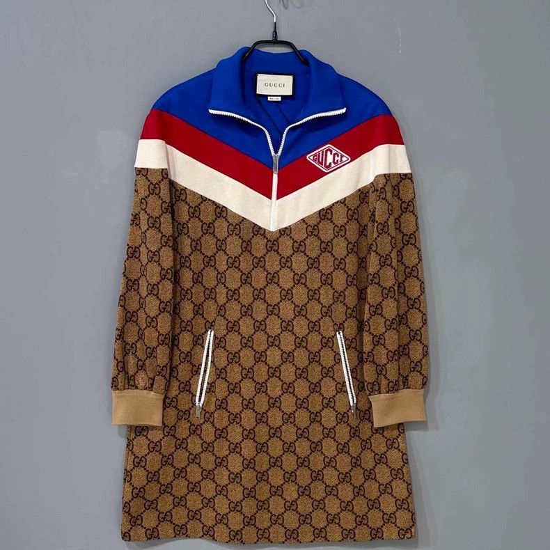 Gucci Gucci Half-zip full-print logo dress 2506-Nextarrow Size S / US 4 / IT 40 - 1 Thumbnail