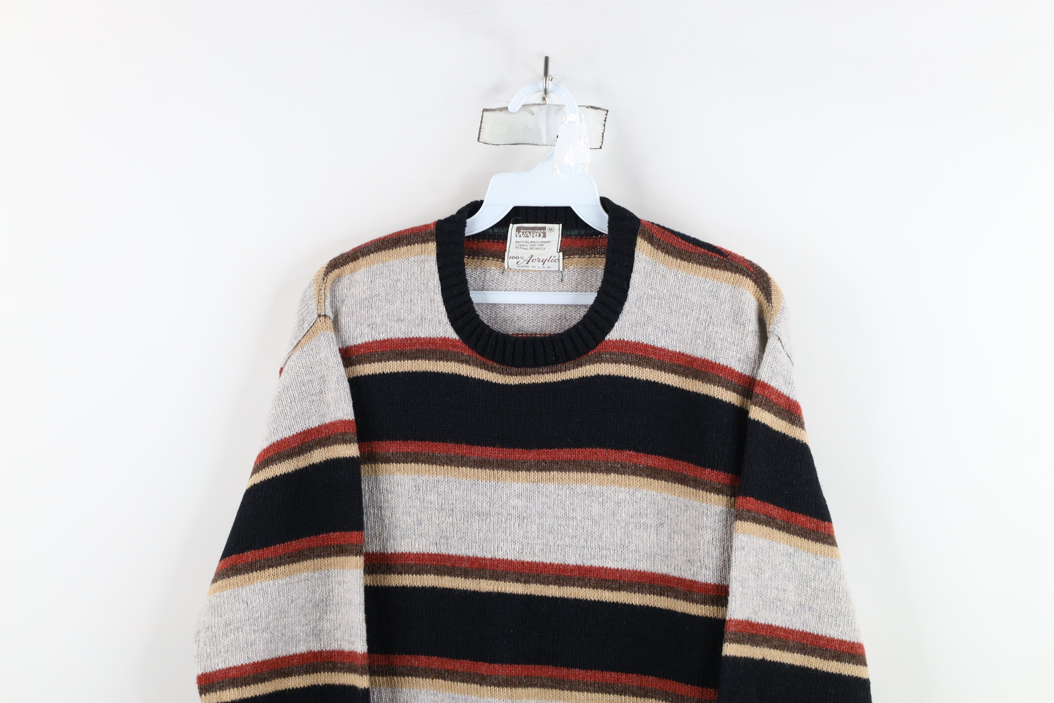 Vintage Vintage 70s Mid Century Modern MCM Block Knit Sweater USA Size XL / US 12-14 / IT 48-50 - 2 Thumbnail