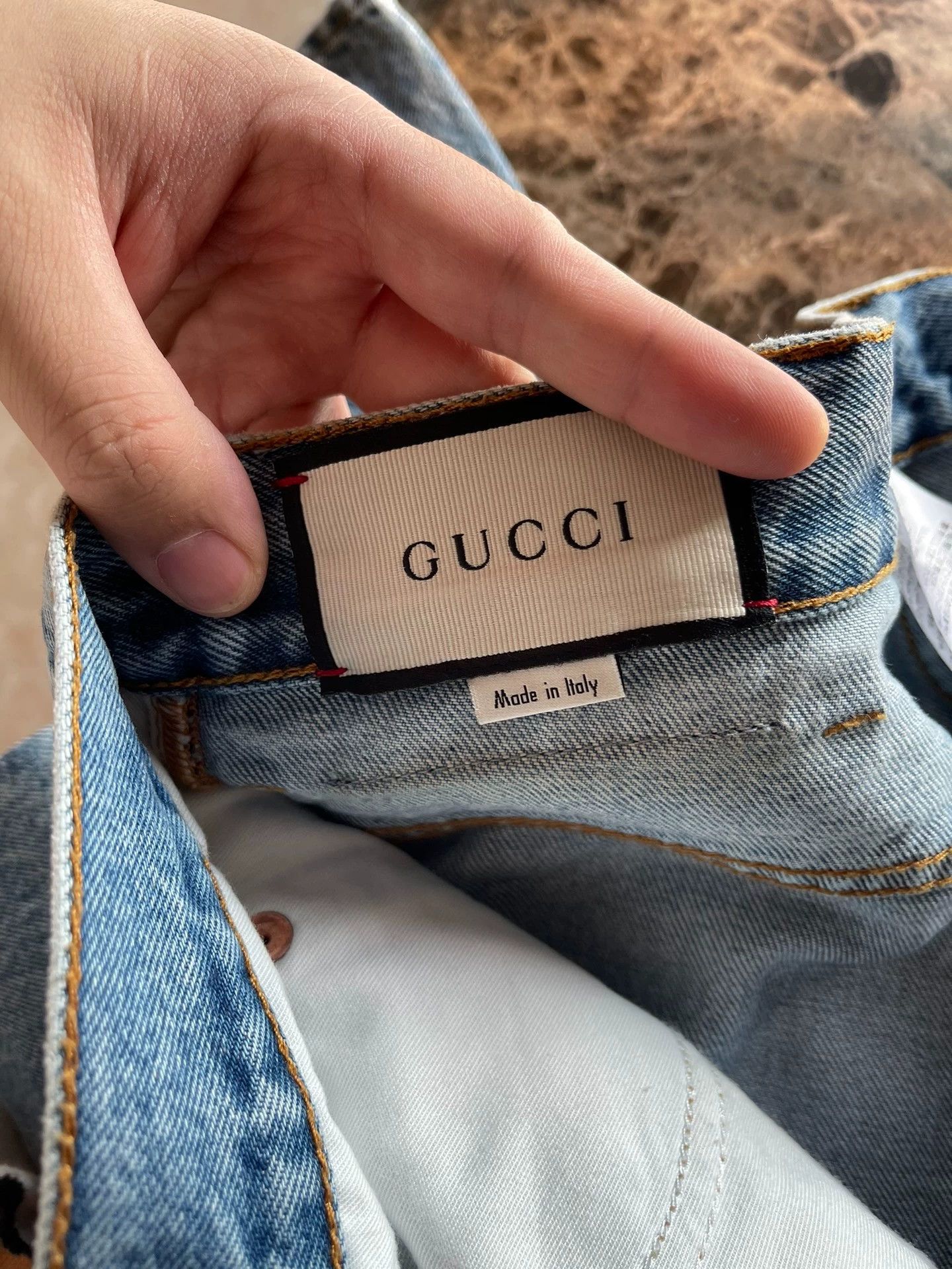Gucci Gucci Light Blue Distressed Pants 34 (New, Logo Patch) Size US 34 / EU 50 - 5 Thumbnail