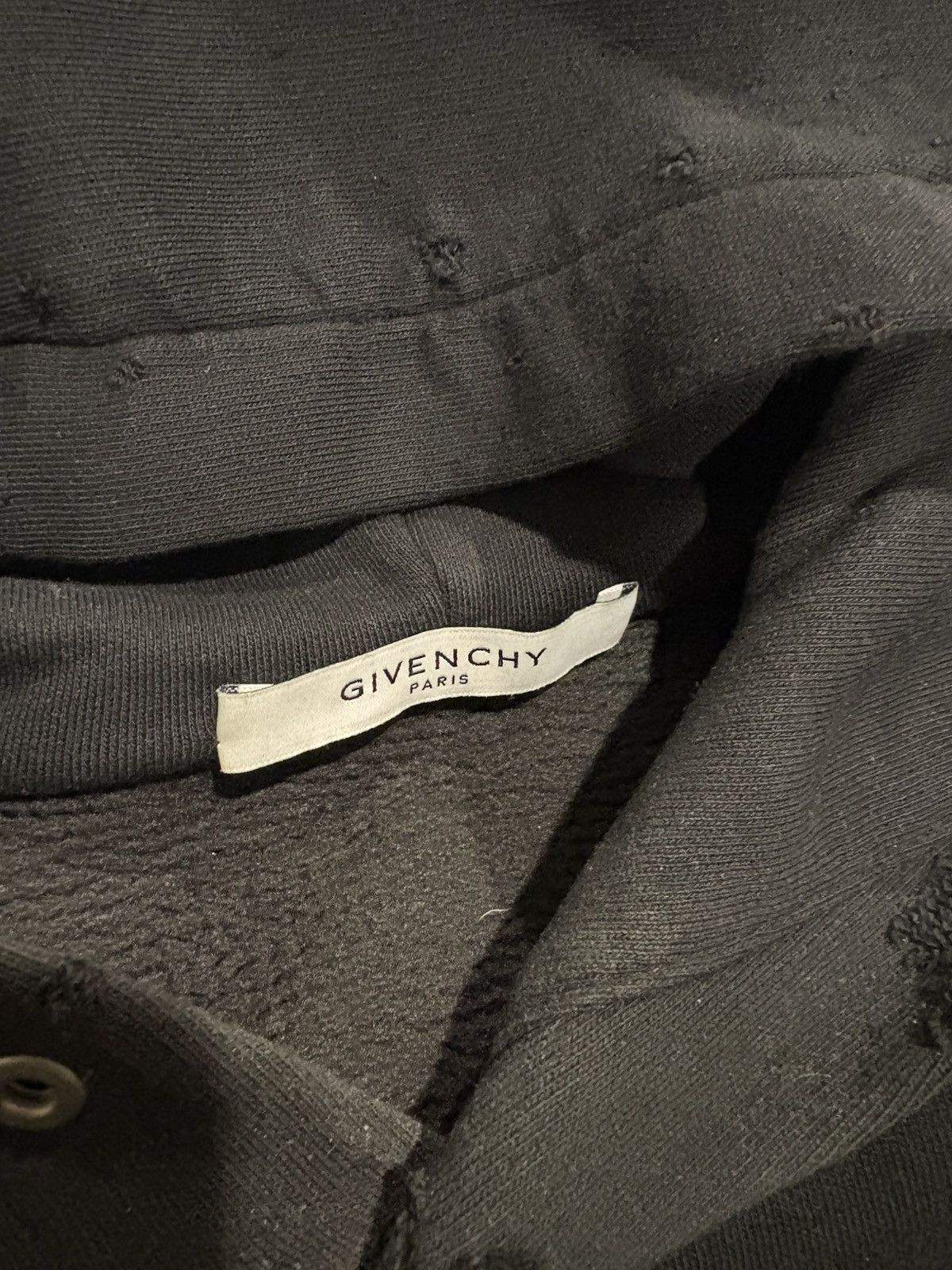 Givenchy Givenchy Black Distressed Logo Hoodie Size US XS / EU 42 / 0 - 4 Thumbnail