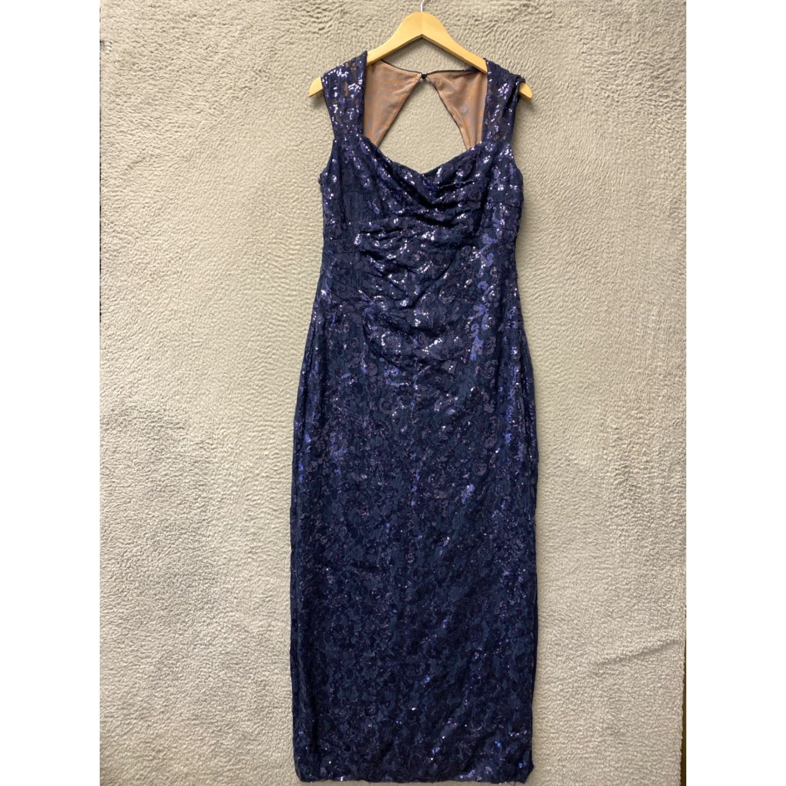 Ralph Lauren Lauren Ralph Lauren Navy Sequin Dress 14 Knee Length Cap Sleeve Sheath VINTAGE? No Size XL / US 12-14 / IT 48-50 - 2 Thumbnail