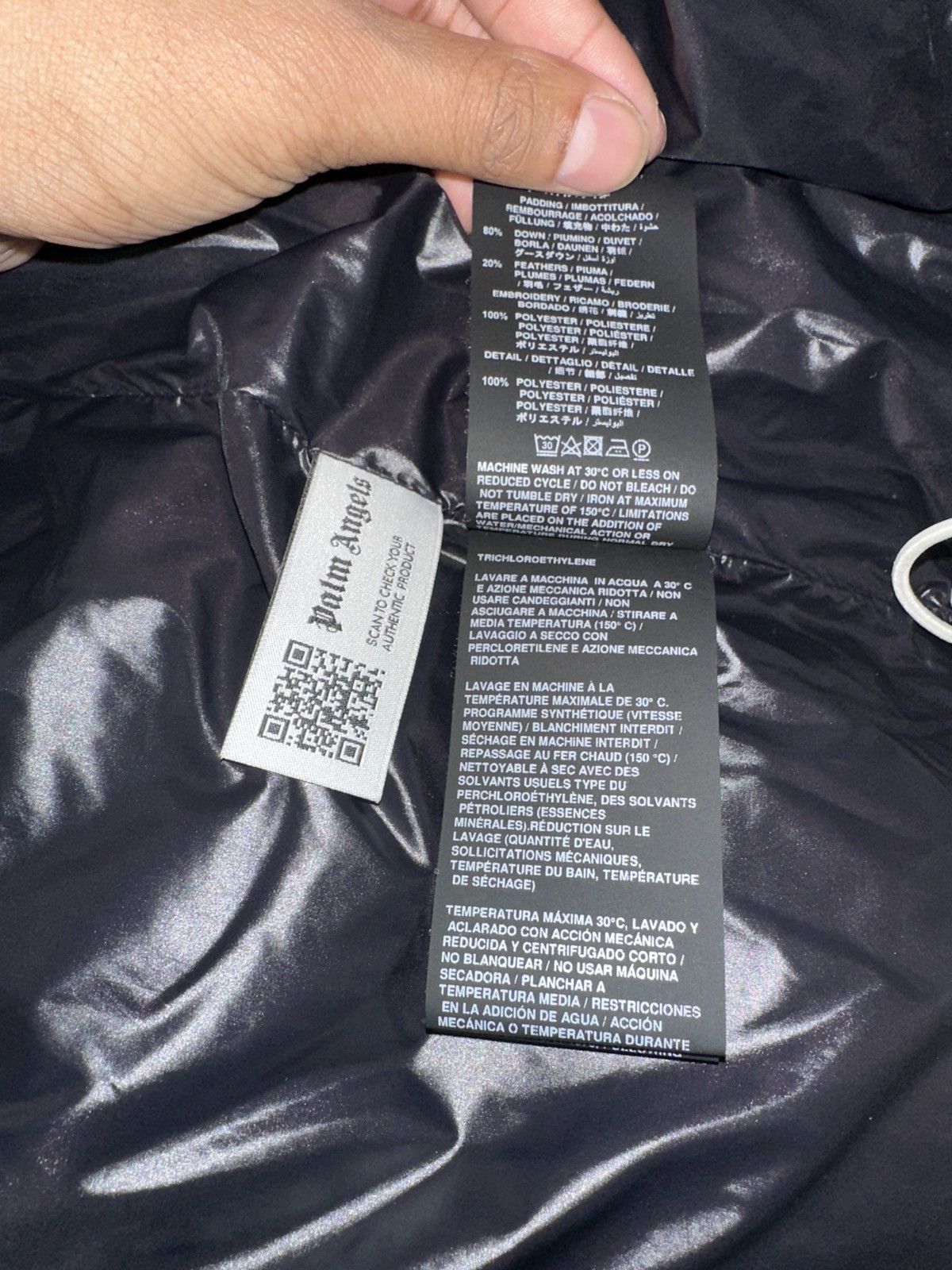 Palm Angels Black Embroidered Down Vest Size US M / EU 48-50 / 2 - 8 Thumbnail