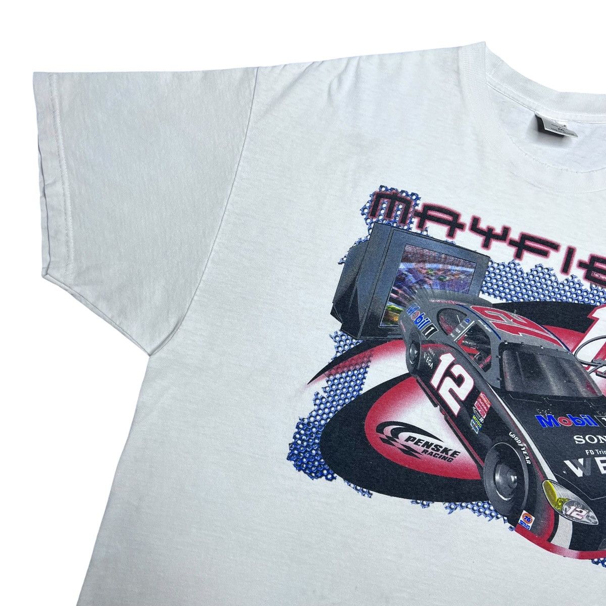 NASCAR 1990s Nascar Jeremy Mayfield Mobil Double Sided Graphic Tee Size US XXL / EU 58 / 5 - 8 Thumbnail