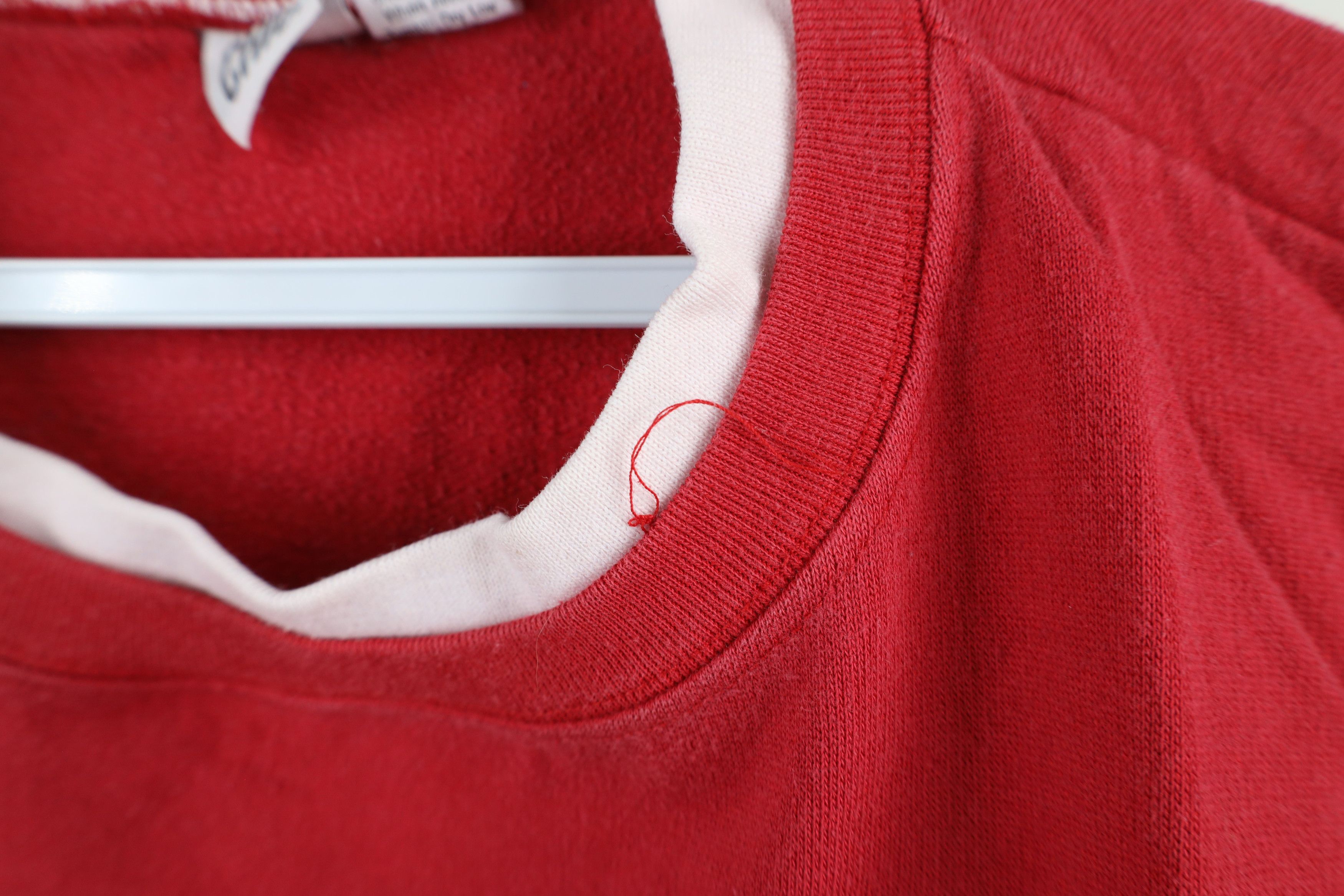 Vintage Vintage 90s Streetwear Kitten Bird Layered Sweatshirt Red Size 3XL / US 20-22 - 7 Thumbnail
