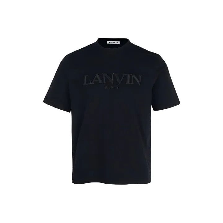 Lanvin Lanvin Black Logo Embroidered Casual T-Shirt 0079 Size US S / EU 44-46 / 1 - 1 Thumbnail