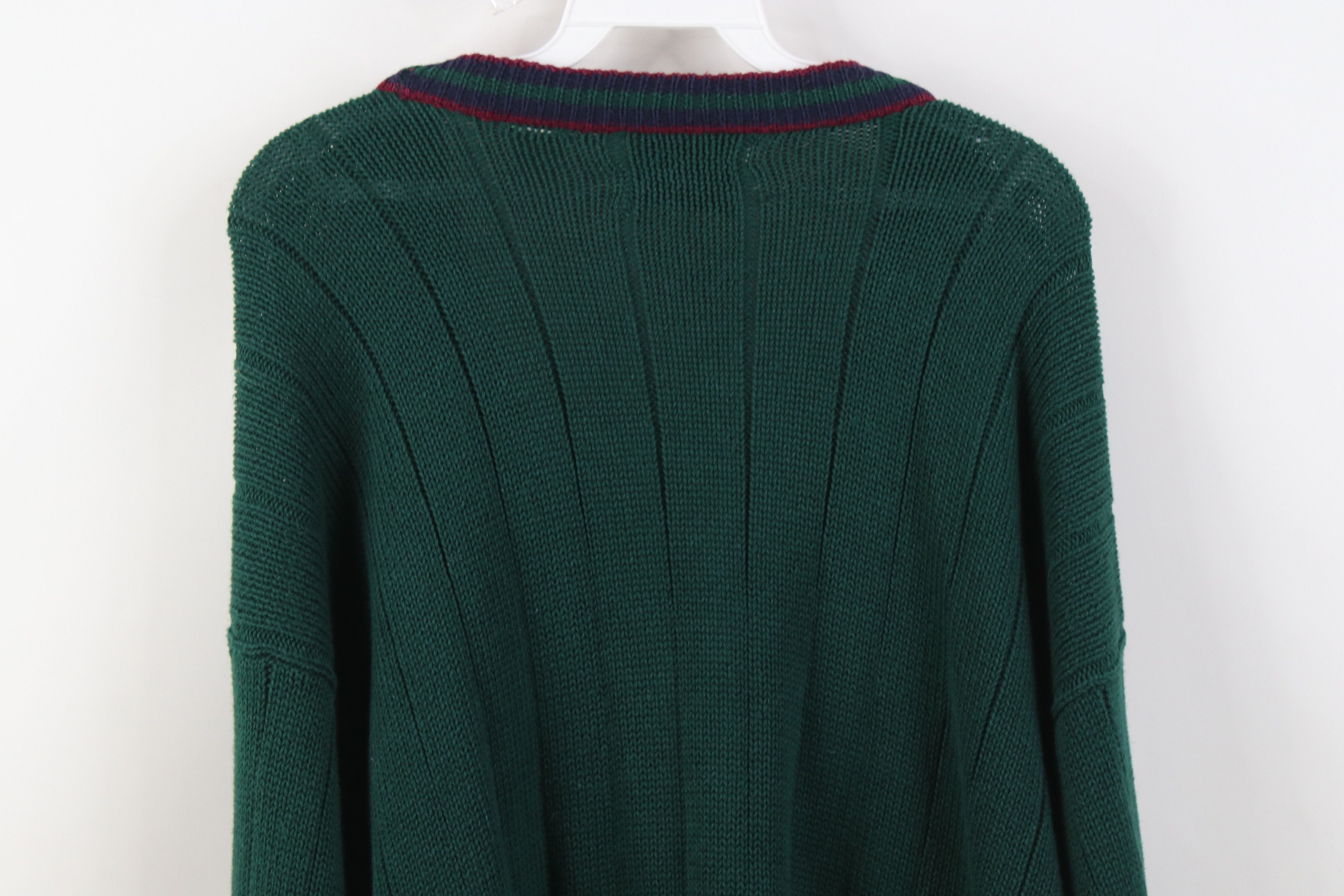 Vintage Vintage 90s Streetwear Ribbed Cable Knit Cardigan Sweater Size US L / EU 52-54 / 3 - 9 Thumbnail