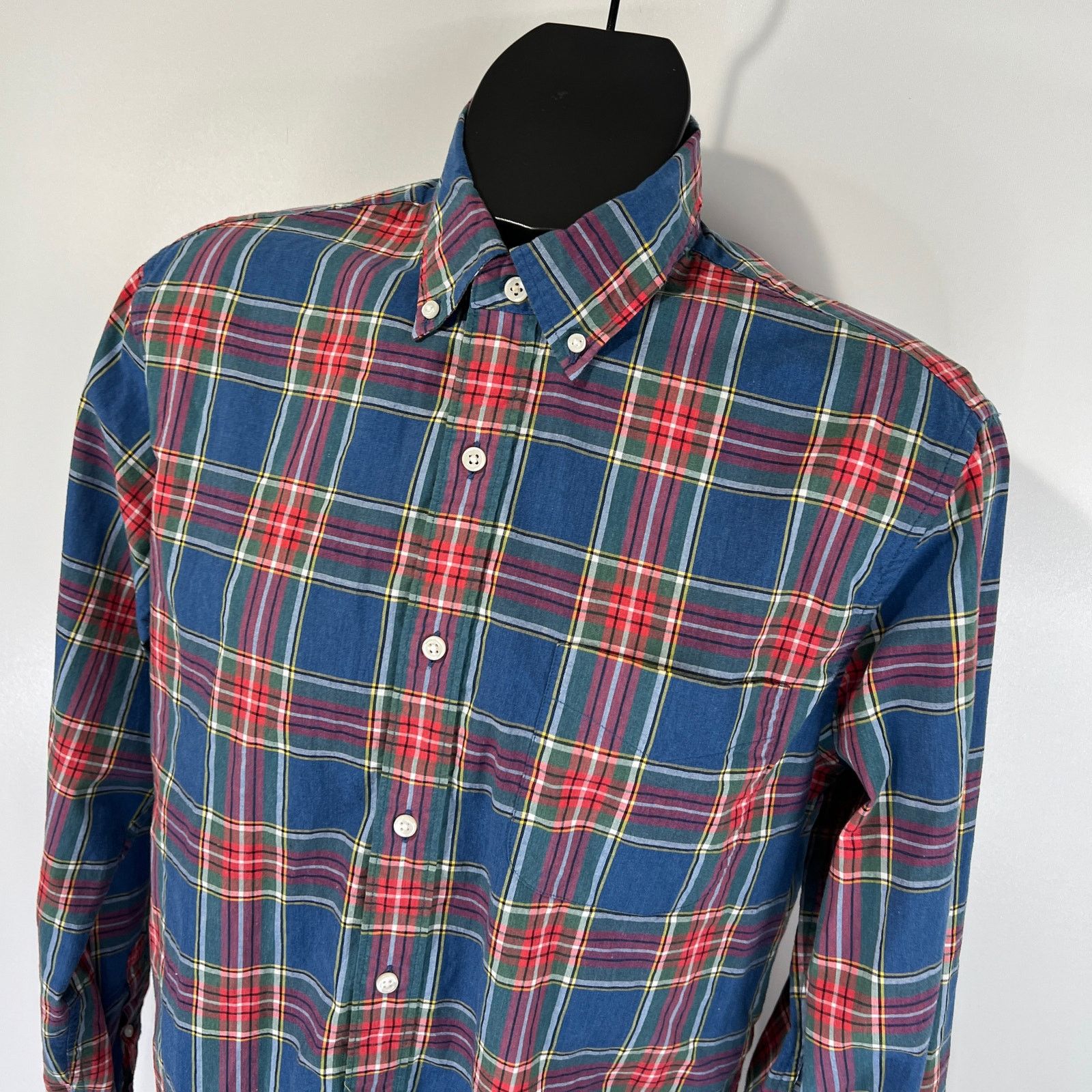 J.Crew J. Crew Stretch Secret Wash Shirt Organic Cotton Plaid Blue Size US M / EU 48-50 / 2 - 2 Thumbnail