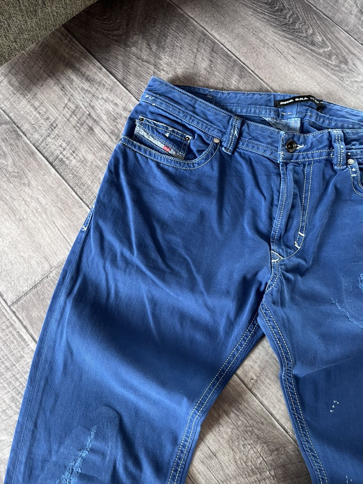 Diesel Rare Diesel D.N.A. S/S 2016 THAVAR Slim Skinny Painted Jeans Size US 33 - 8 Thumbnail