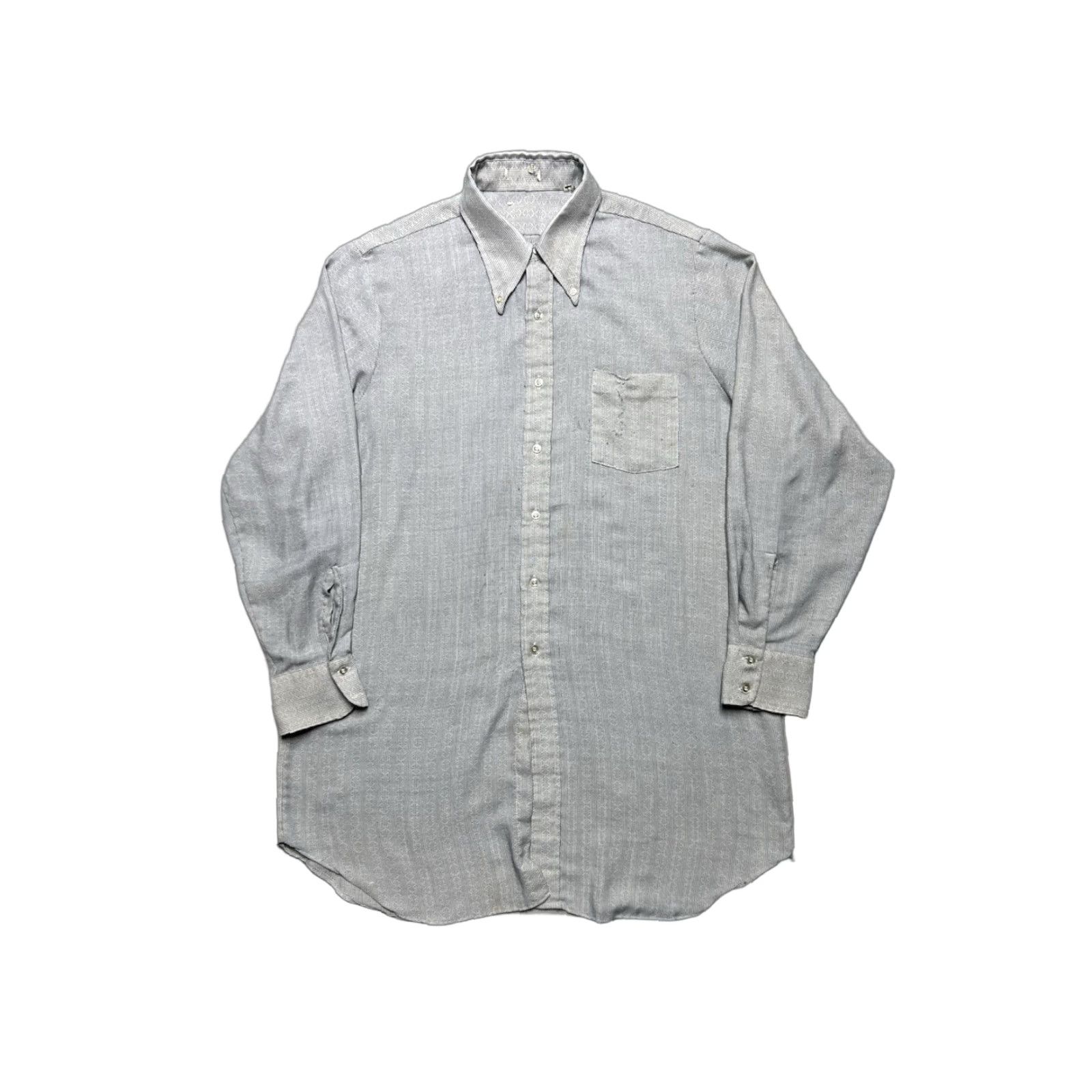 Vintage VINTAGE 70s long sleeve button shirt striped abstract dagger collar XL tall Mens Shirt Size US XL / EU 56 / 4 - 1 Thumbnail