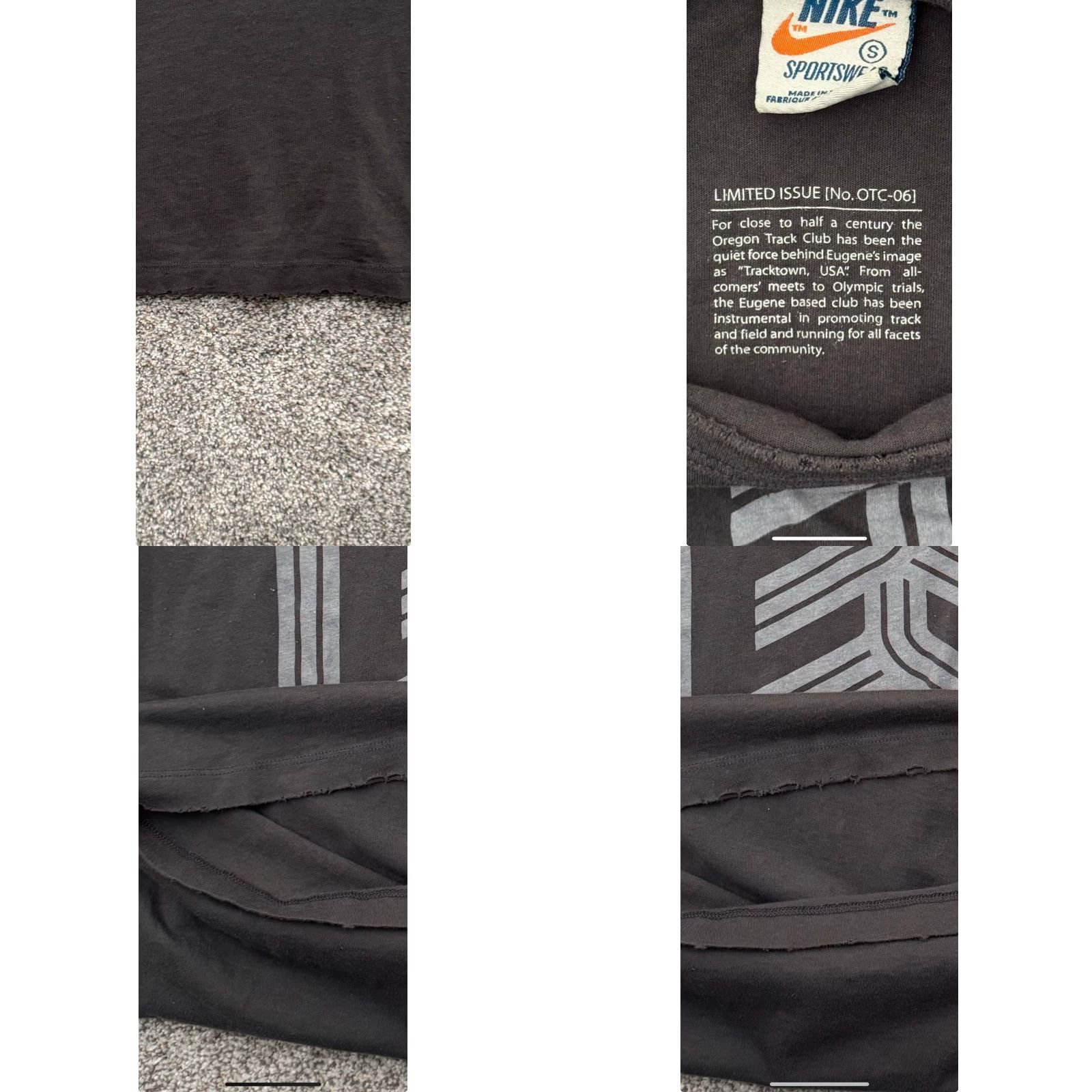 Nike Nike Womens Shirt Small Destroyed Grunge Running Oregon Track Club Limited Issue Shirt Women S Dark Gray 70s 80s Grunge Hipster Running & Jogging Size S / US 4 / IT 40 - 9 Thumbnail