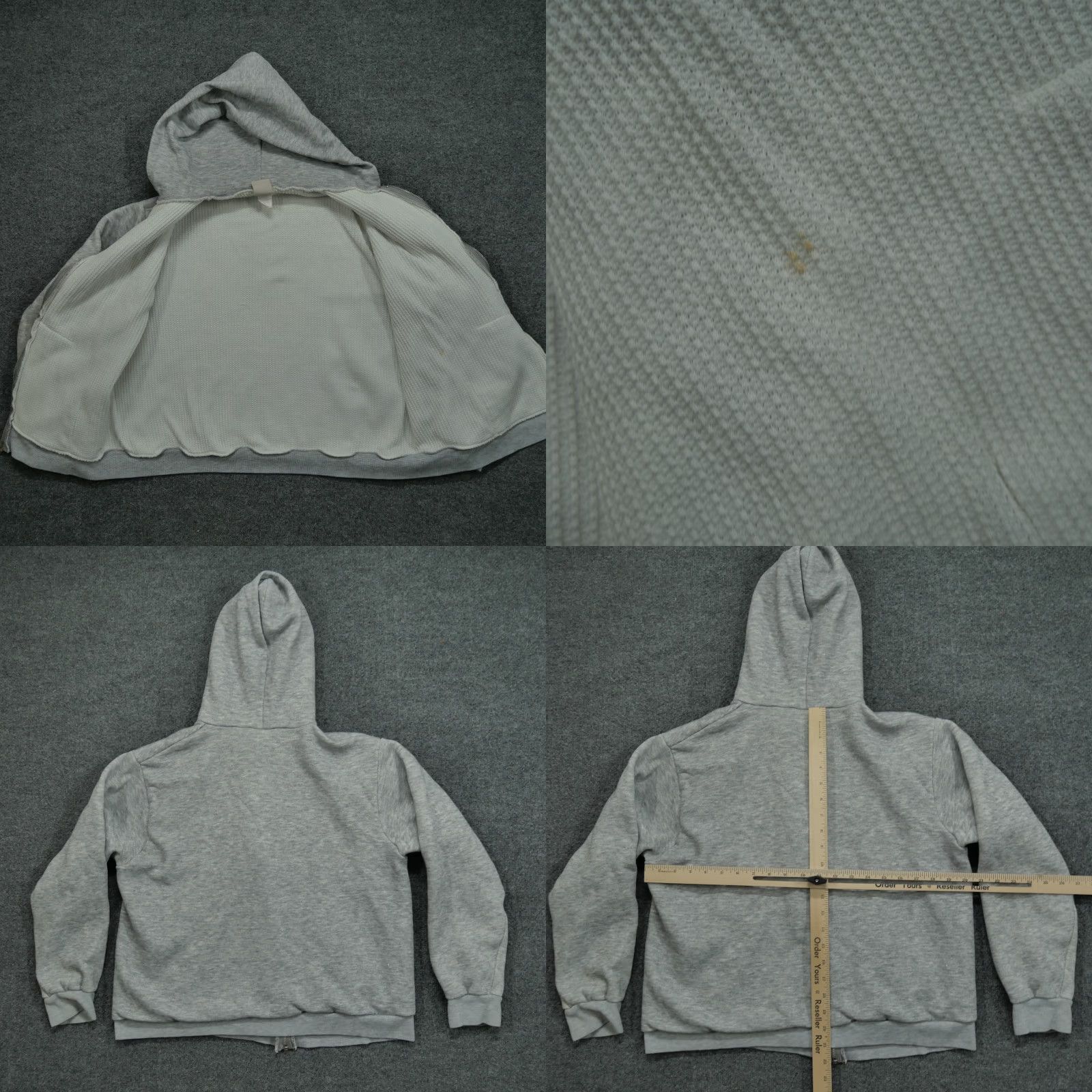 Vintage VINTAGE Bassett Walker Hoodie Full Zip L Mens Large Grey Thermal Lined 90s Size US L / EU 52-54 / 3 - 8 Thumbnail