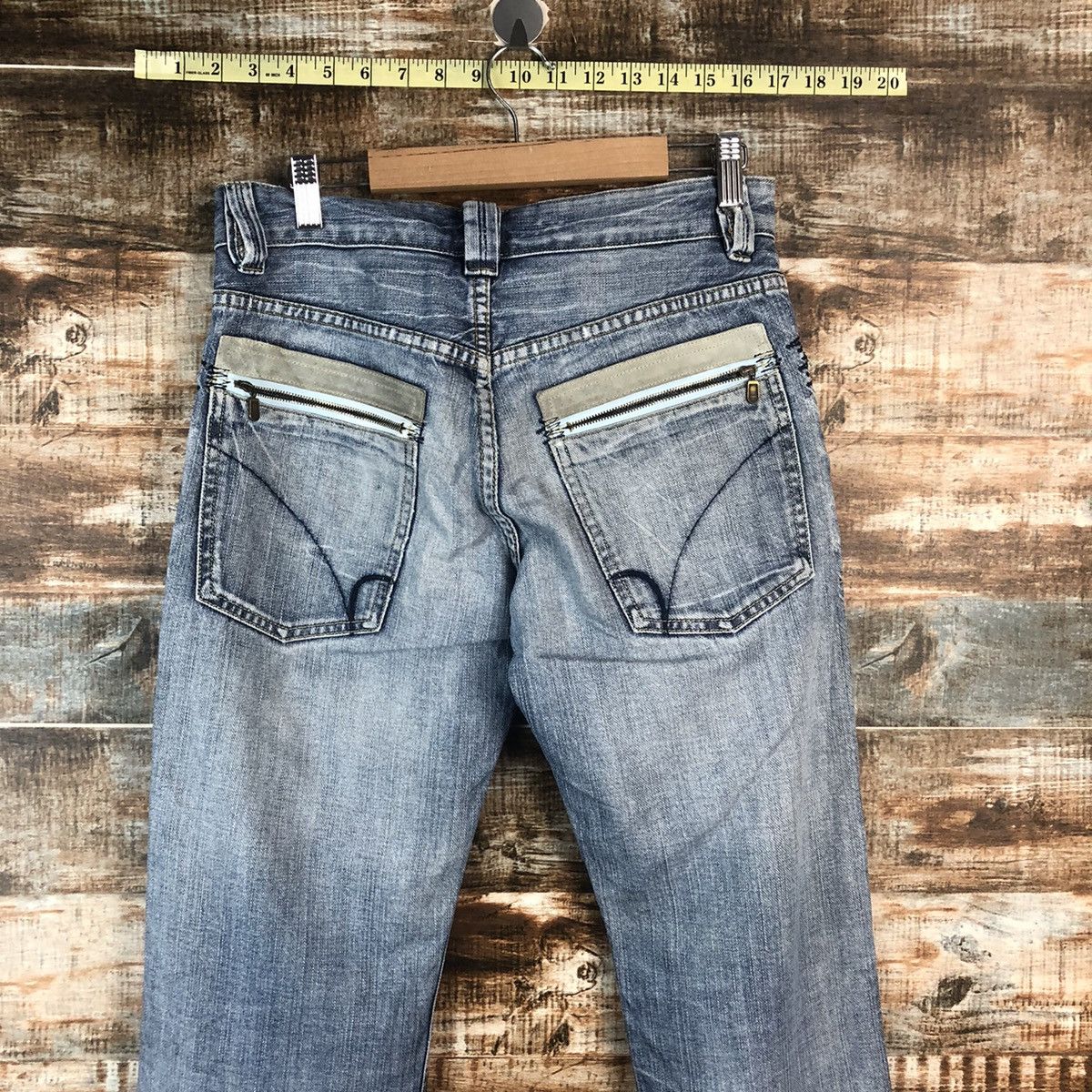 Japanese Brand Back Number Blue Distressed Denim Pants #A2098 Size US 30 / EU 46 - 20 Thumbnail