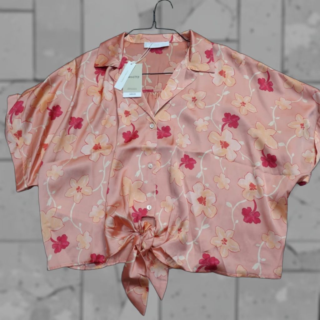 Mango MANGO Womens Top XL Pink Floral Satin Blouse MNG NEW Size XL / US 12-14 / IT 48-50 - 1 Thumbnail