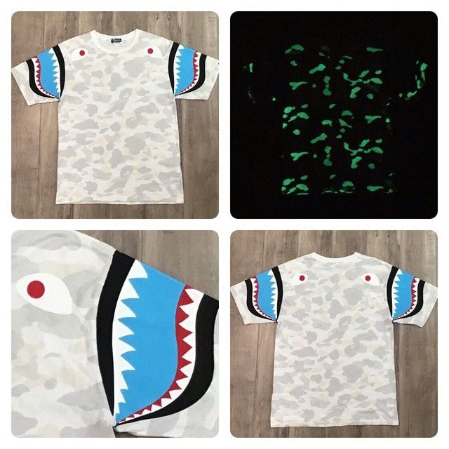 Bape 💫Glow in the dark BAPE City camo shark T-shirt a bathing ape Size US L / EU 52-54 / 3 - 1 Thumbnail
