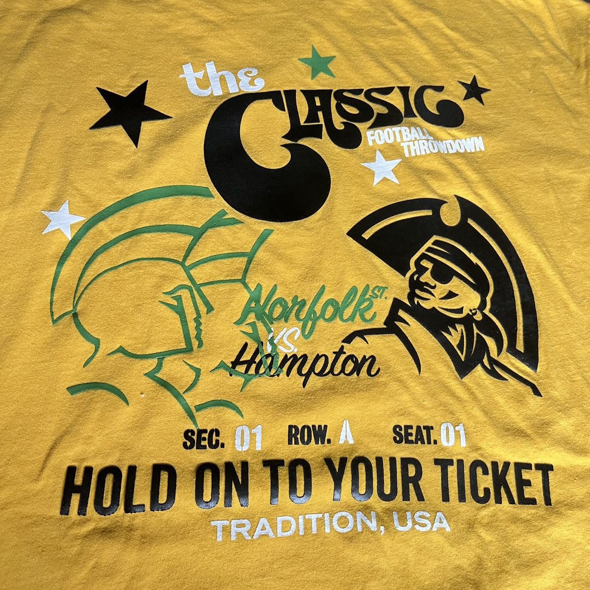 Vintage Vintage 2000s Norfolk State vs Hampton Football New Era Tee Size US XL / EU 56 / 4 - 5 Thumbnail