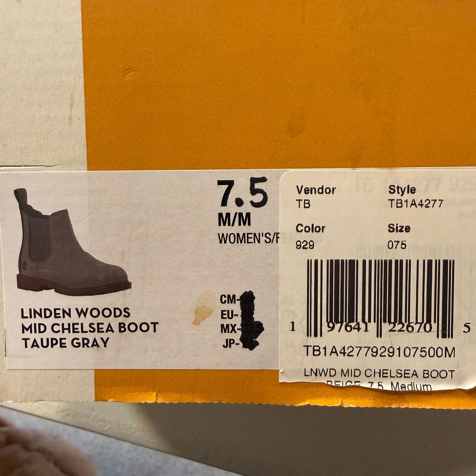 Timberland TIMBERLAND WOMEN'S 7.5 LINDEN WOODS MID CHELSEA BOOT TAUPE Size US 7.5 / IT 37.5 - 8 Thumbnail
