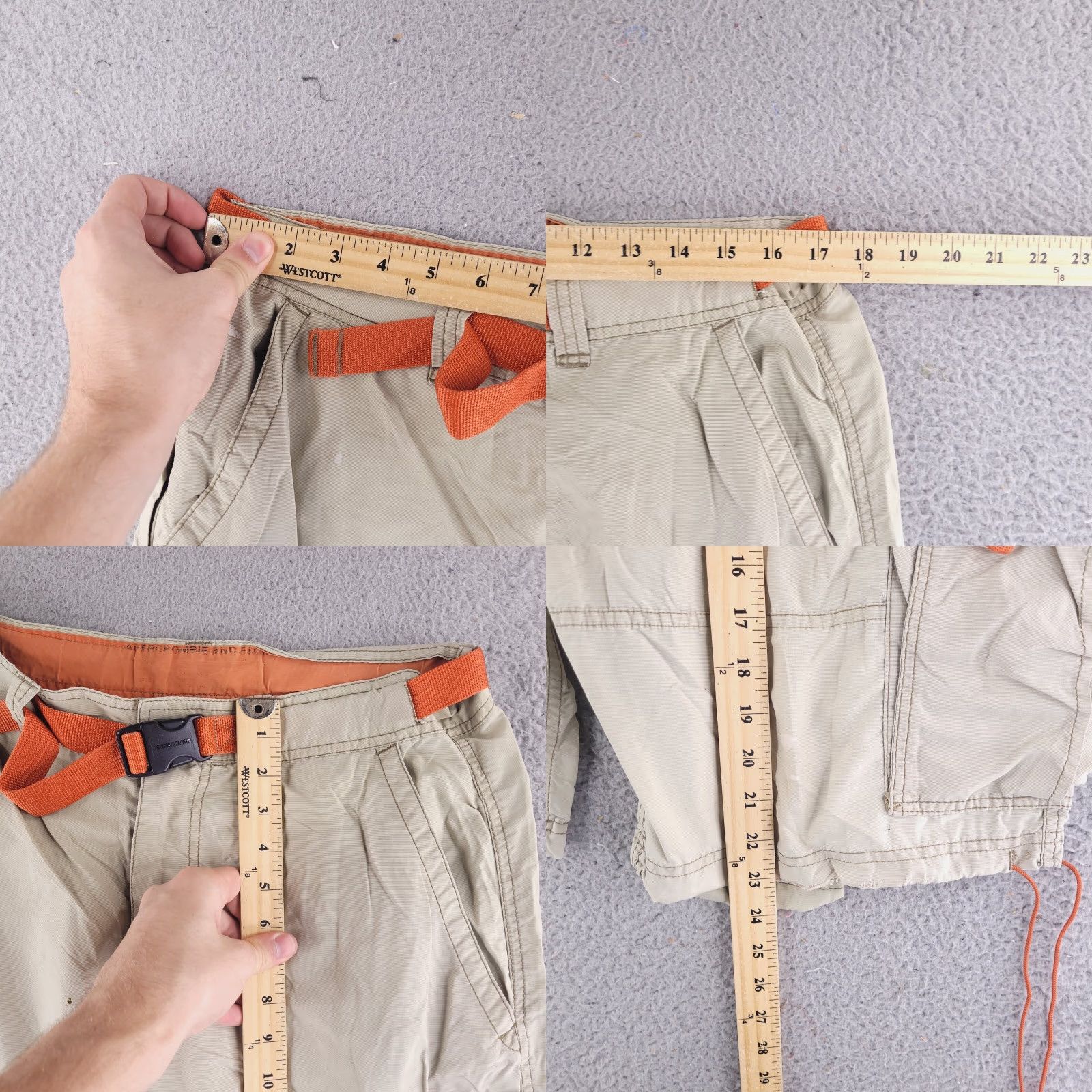 Abercrombie & Fitch VINTAGE Abercrombie & Fitch Cargo Shorts Medium 34 Beige Men 34 Waist 34 Cotton Nylon 90s Paratrooper Military y2k Size US 34 / EU 50 - 8 Thumbnail