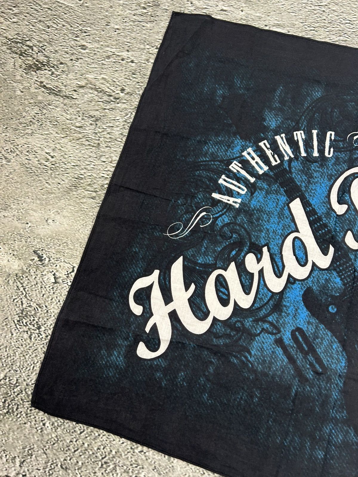 Hard Rock Cafe × Vintage Hard Rock Cafe Shawl Vintage scarf Navy Blue Size ONE SIZE - 4 Thumbnail