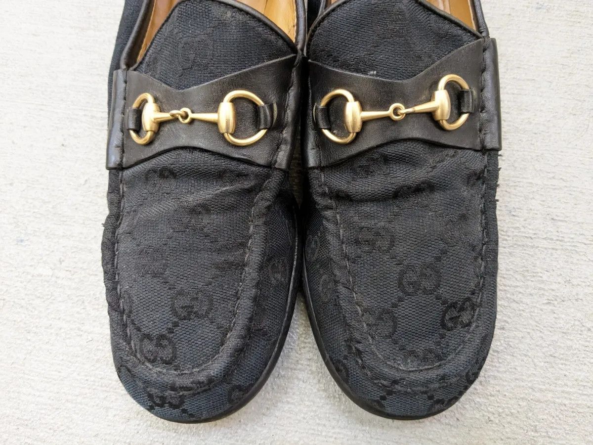 Gucci Gucci Horsebit Loafers Black 8.5 Canvas Monogram Leather Fur Size US 8.5 / IT 38.5 - 3 Thumbnail