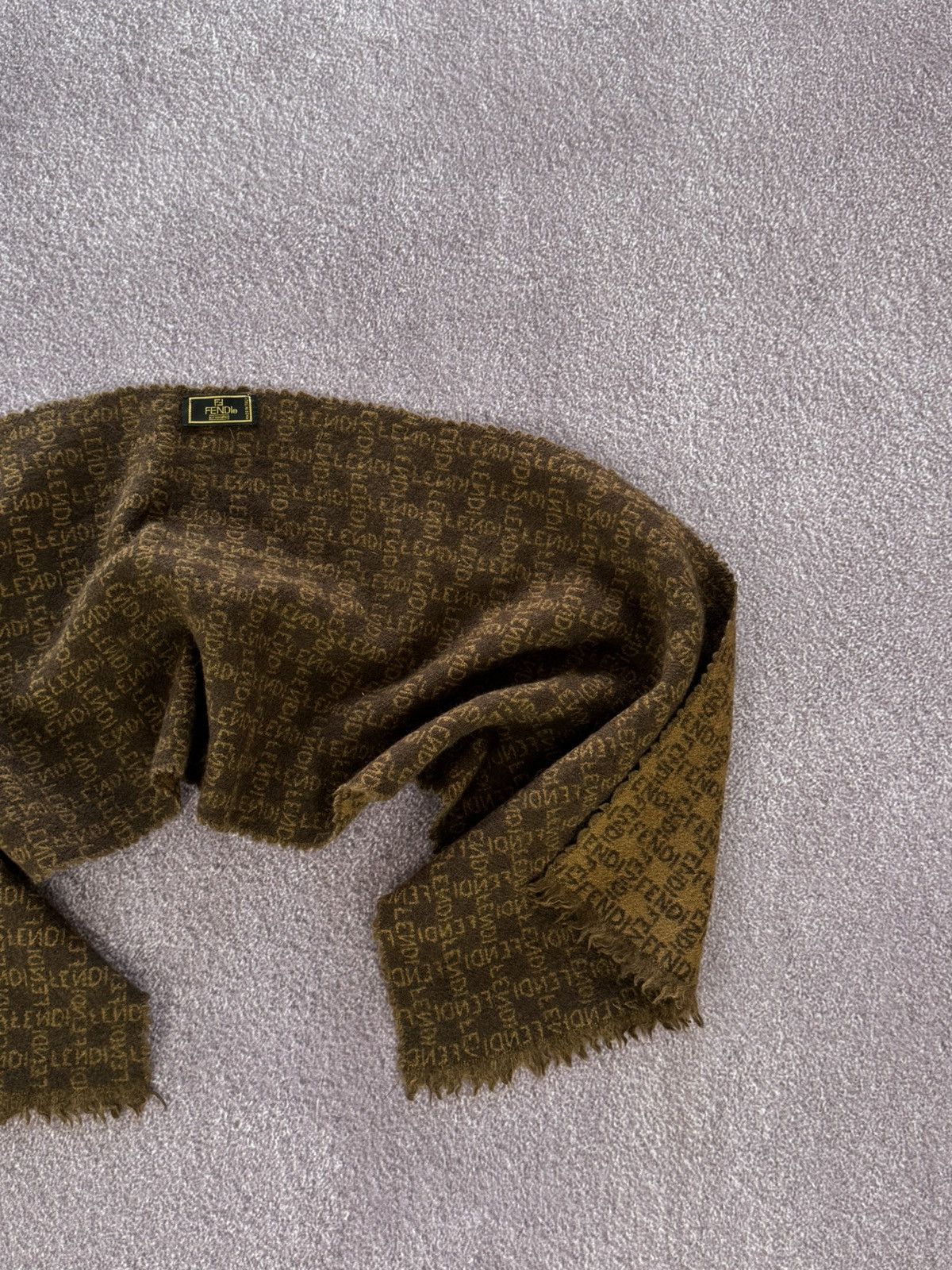 Fendi Fendi 90s Luxury Wool Monogram Scarf Size ONE SIZE - 3 Thumbnail