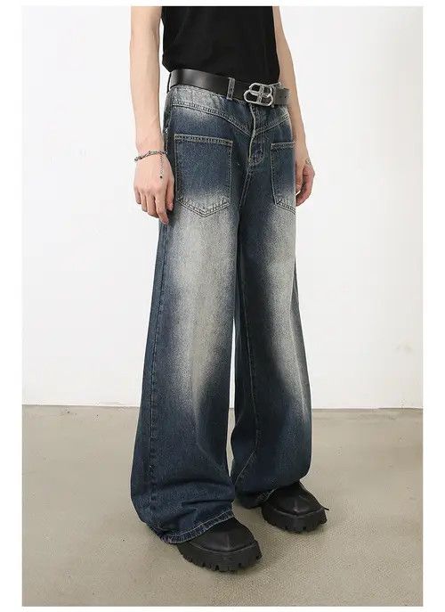 VIBE Japanese retro loose straight American jeans for men Size US 32 / EU 48 - 5 Thumbnail